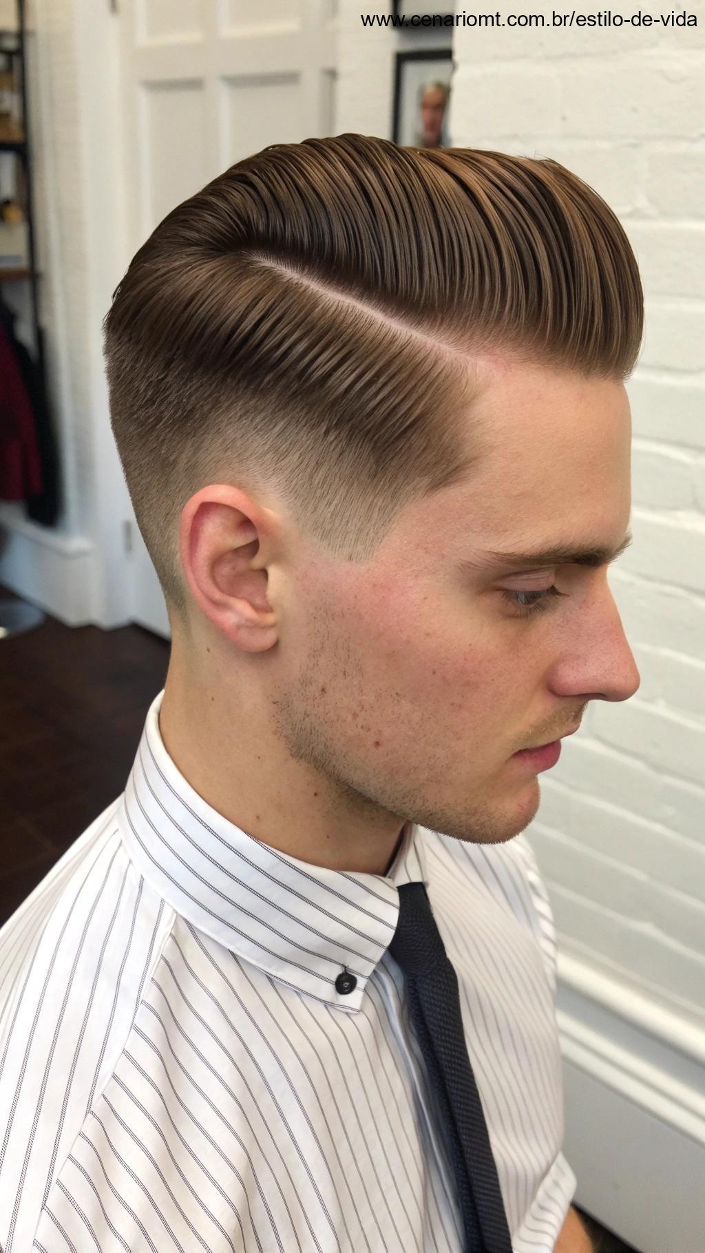 Homem com um corte Side Part clássico e refinado