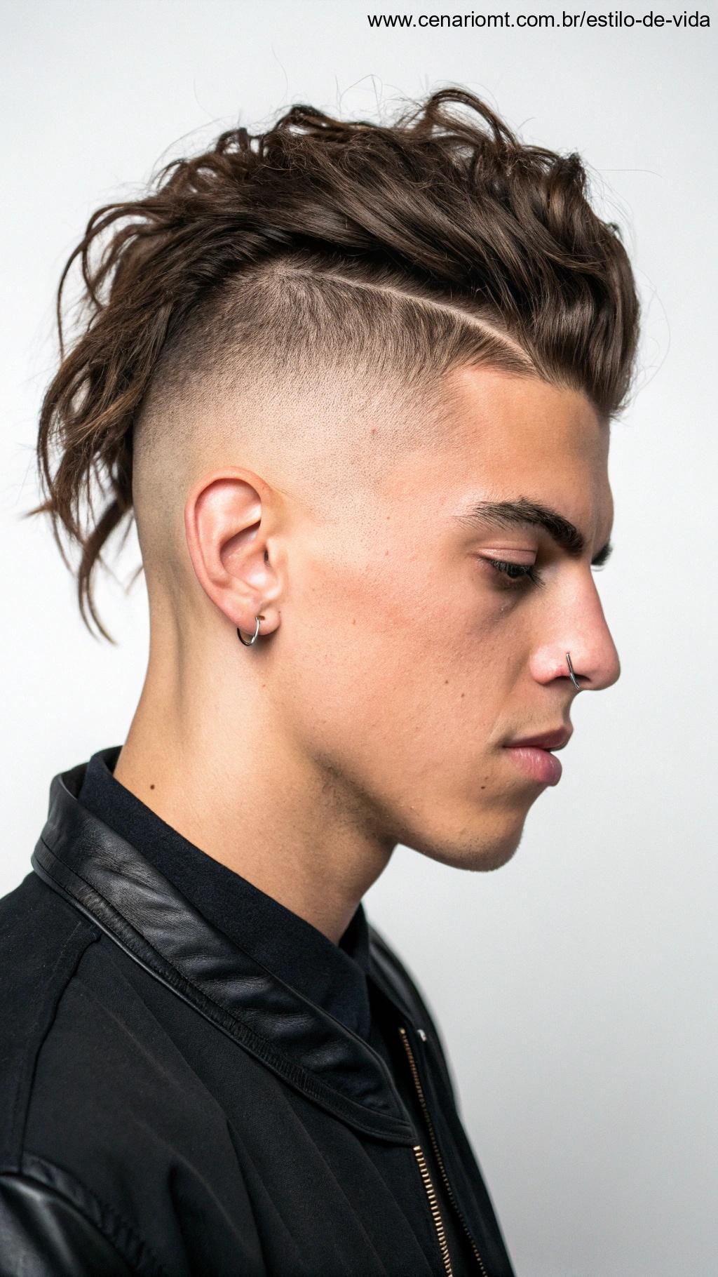 Homem com undercut desconectado estiloso.