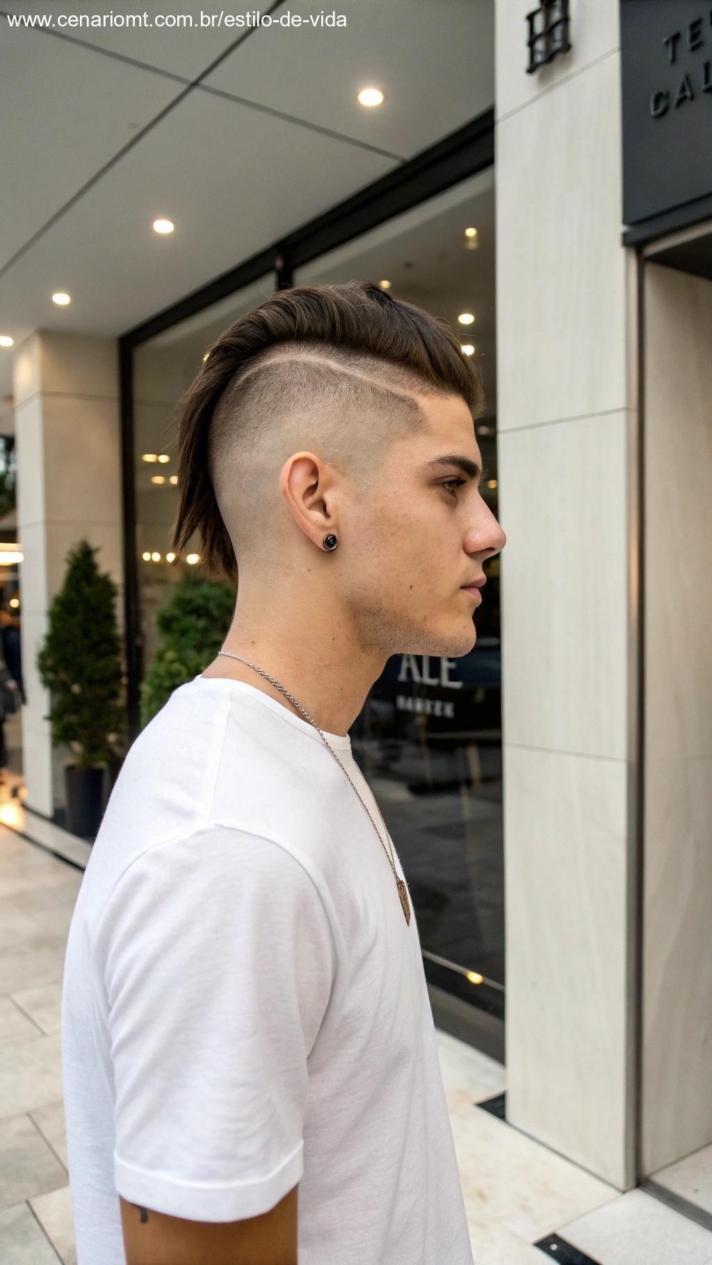 Homem jovem com um undercut moderno e estiloso