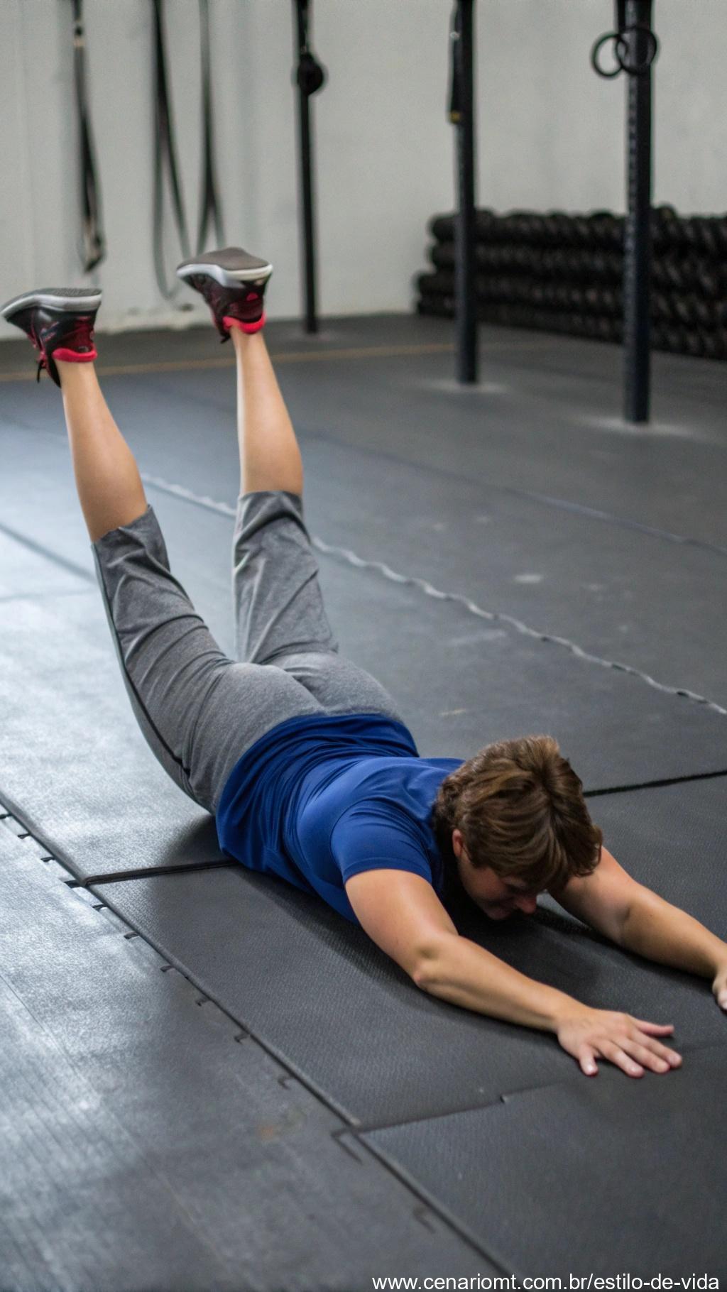 Pessoa realizando exercício de superman