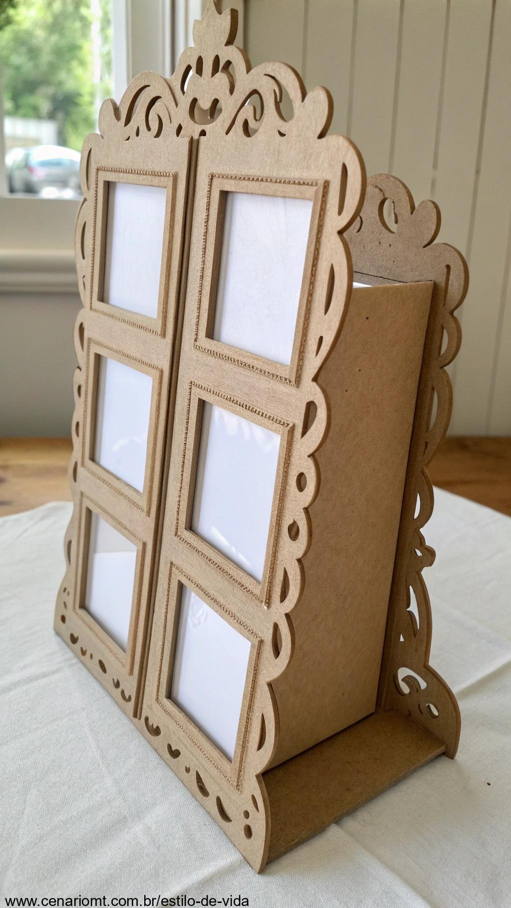 Suporte para porta-retratos de papelão
