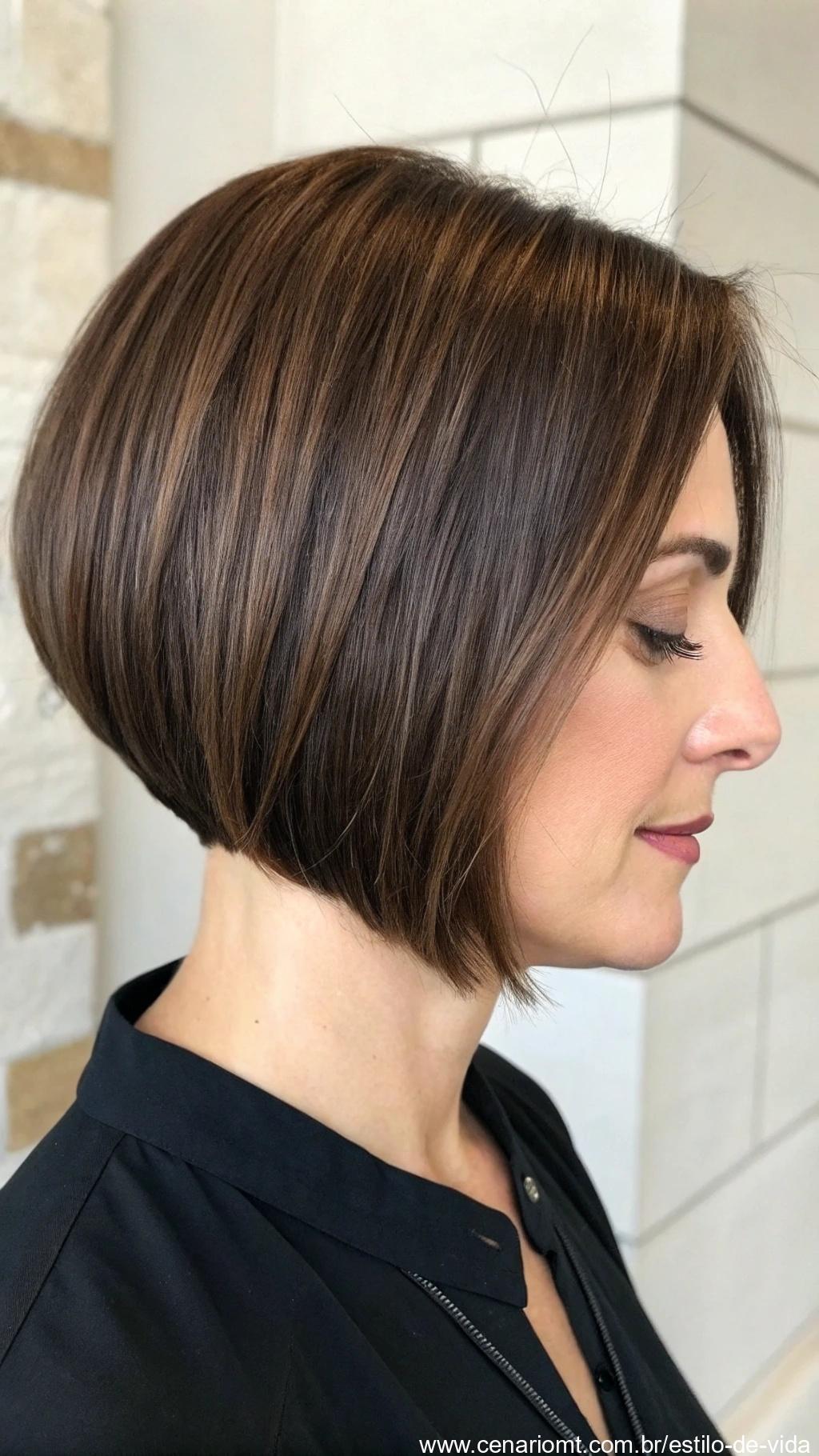 Corte bob curto que confere estilo instantâneo