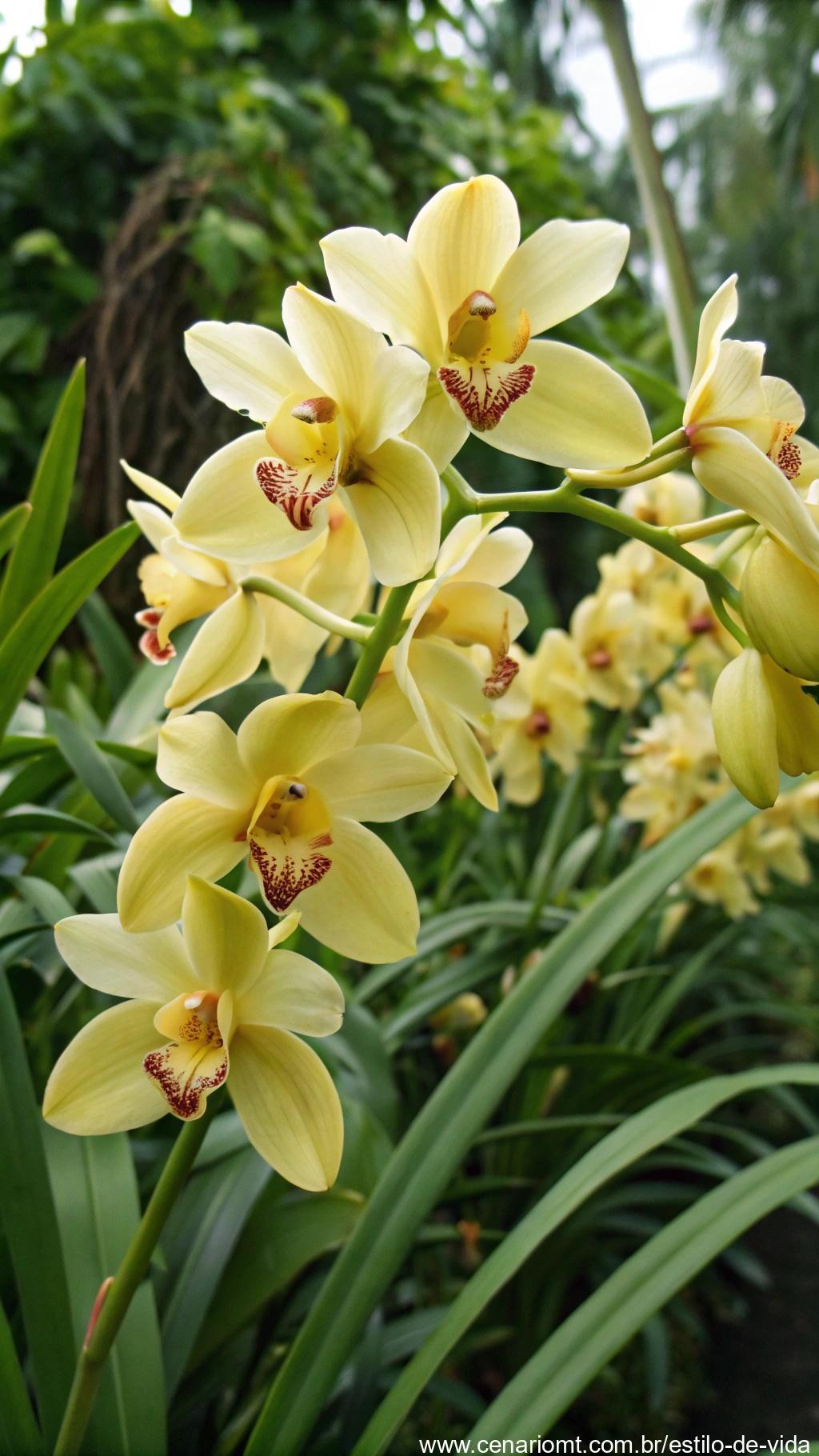 orquídea amarela no jardim