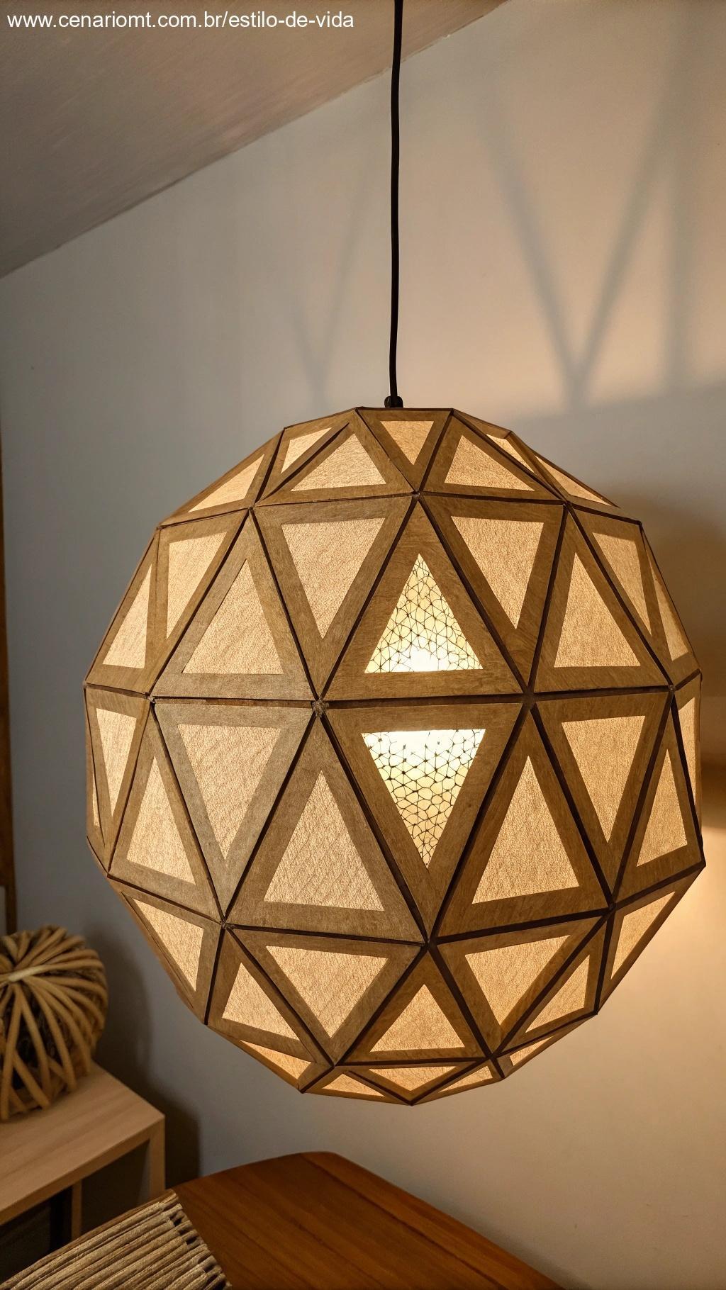 Luminária criativa de papelão