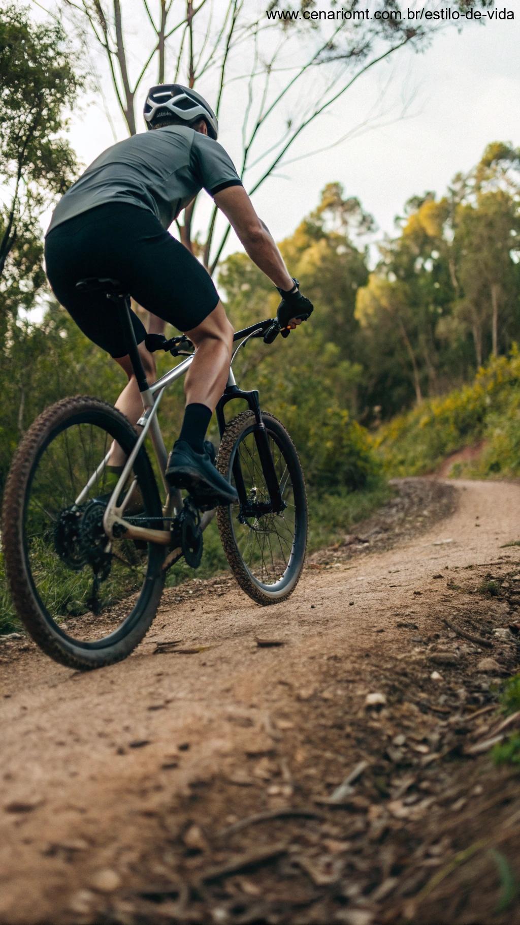 Ciclista pedalando suavemente, com articulações em movimento fluido