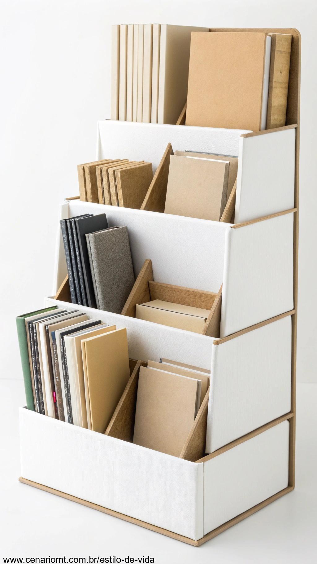 Organizadores de livros de papelão