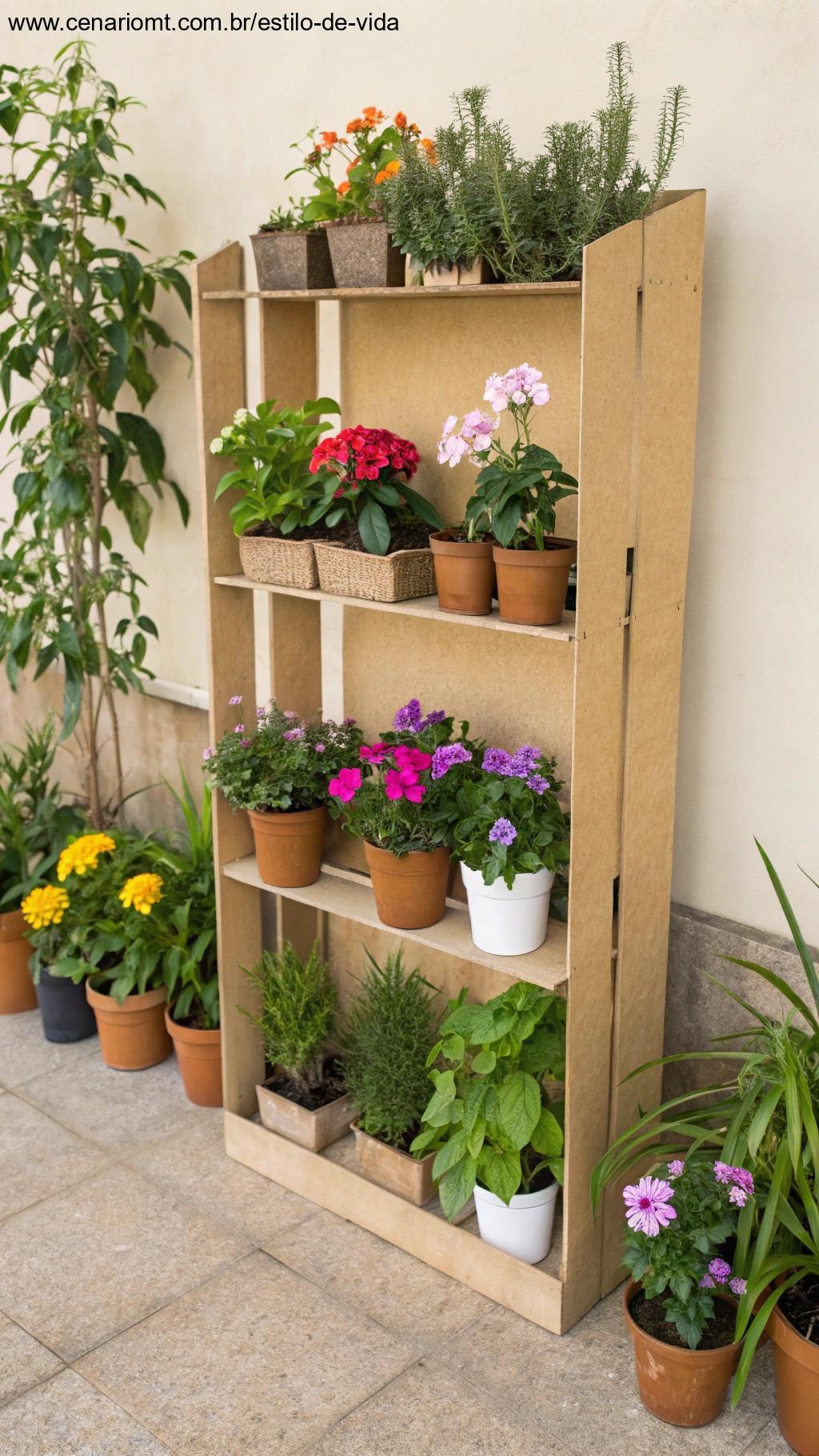 Estante para plantas de papelão