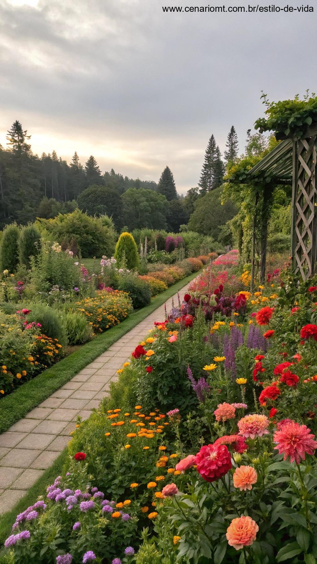 Plantas com flores de longo período de floração.