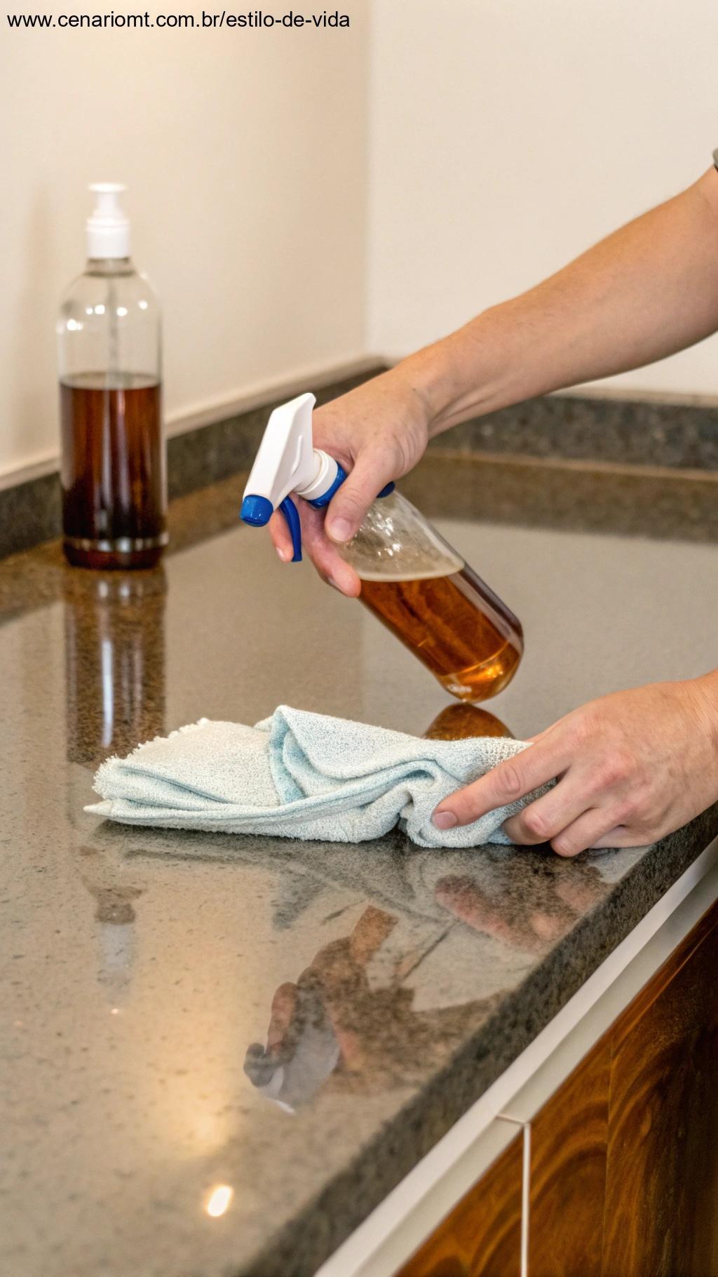 Álcool sendo usado para desinfetar superfícies.
