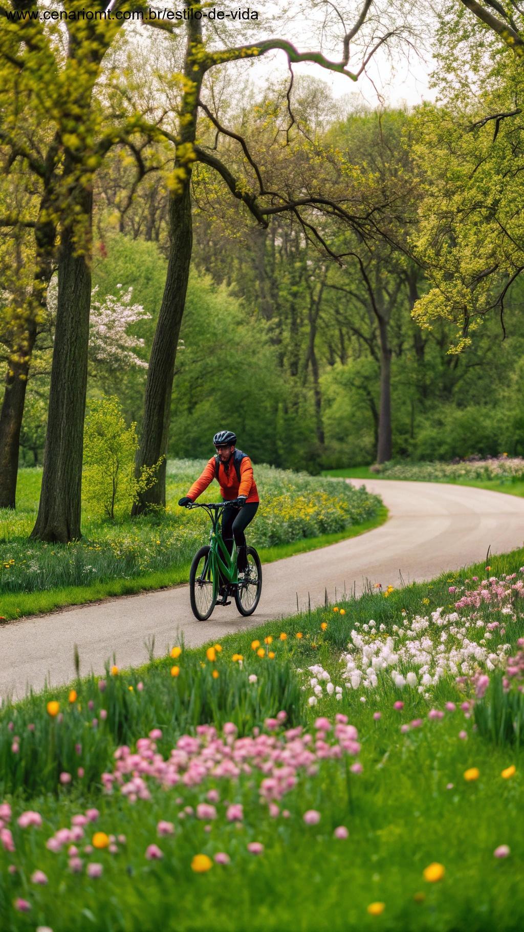 Ciclista pedalando com vitalidade