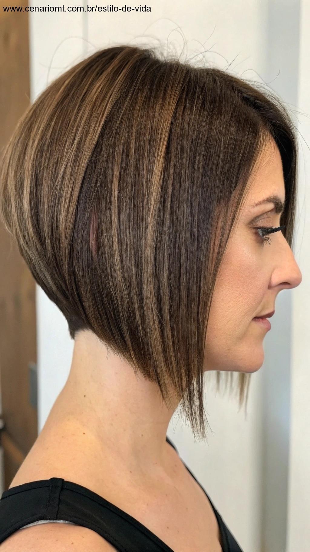 Corte bob assimétrico, criando um visual moderno e ousado.
