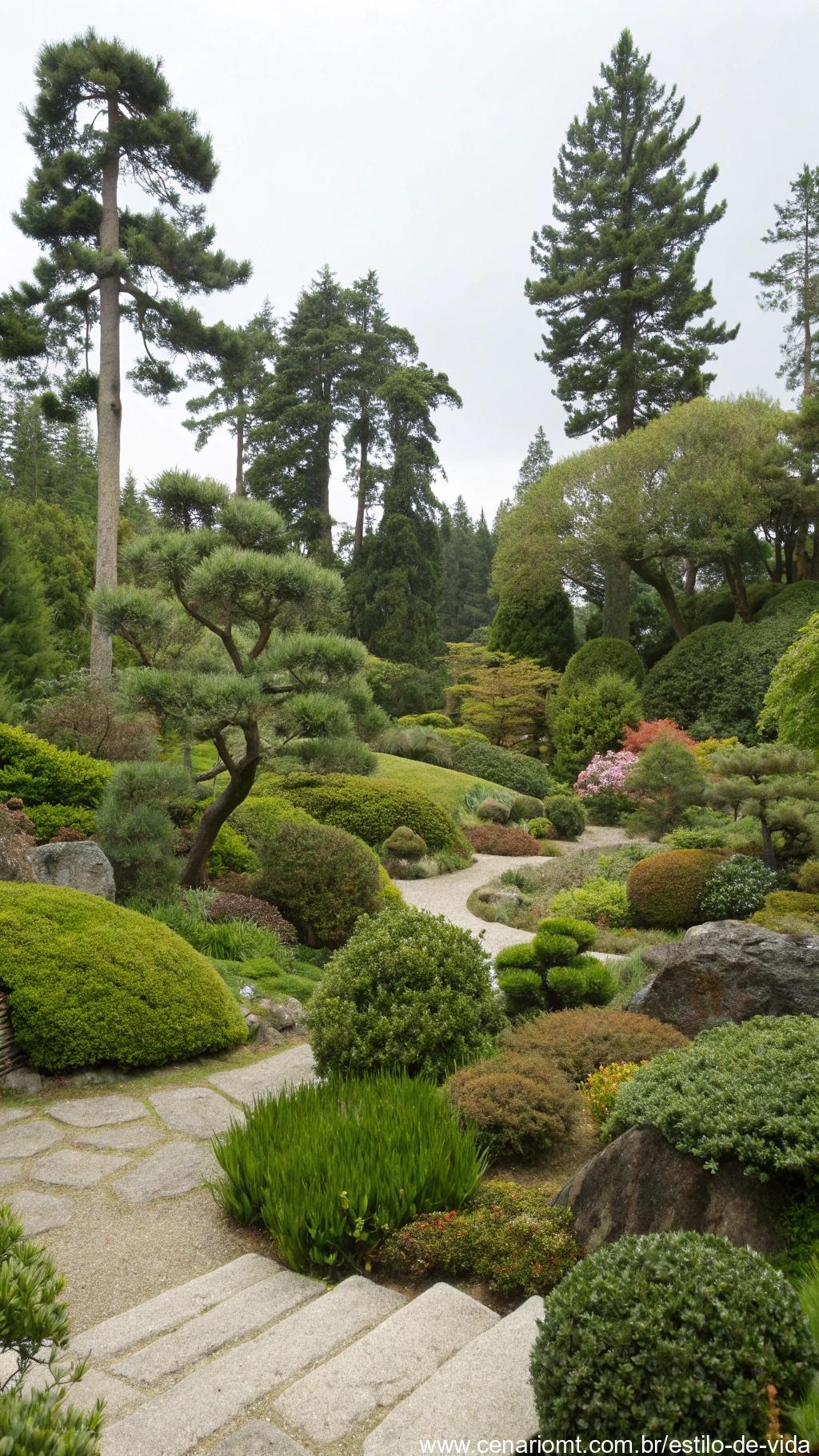 Criação de camadas em um jardim bem planejado.