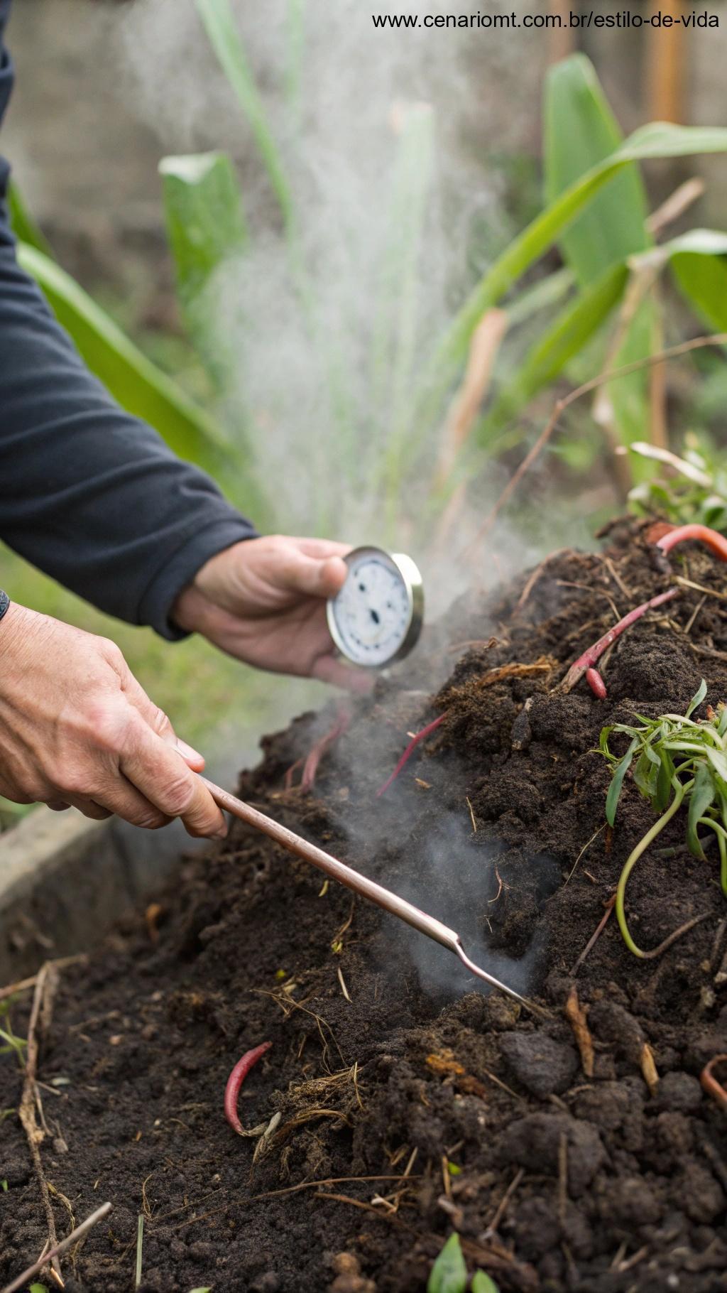 Cuidados essenciais para manter um composto saudável e em decomposição ativa.