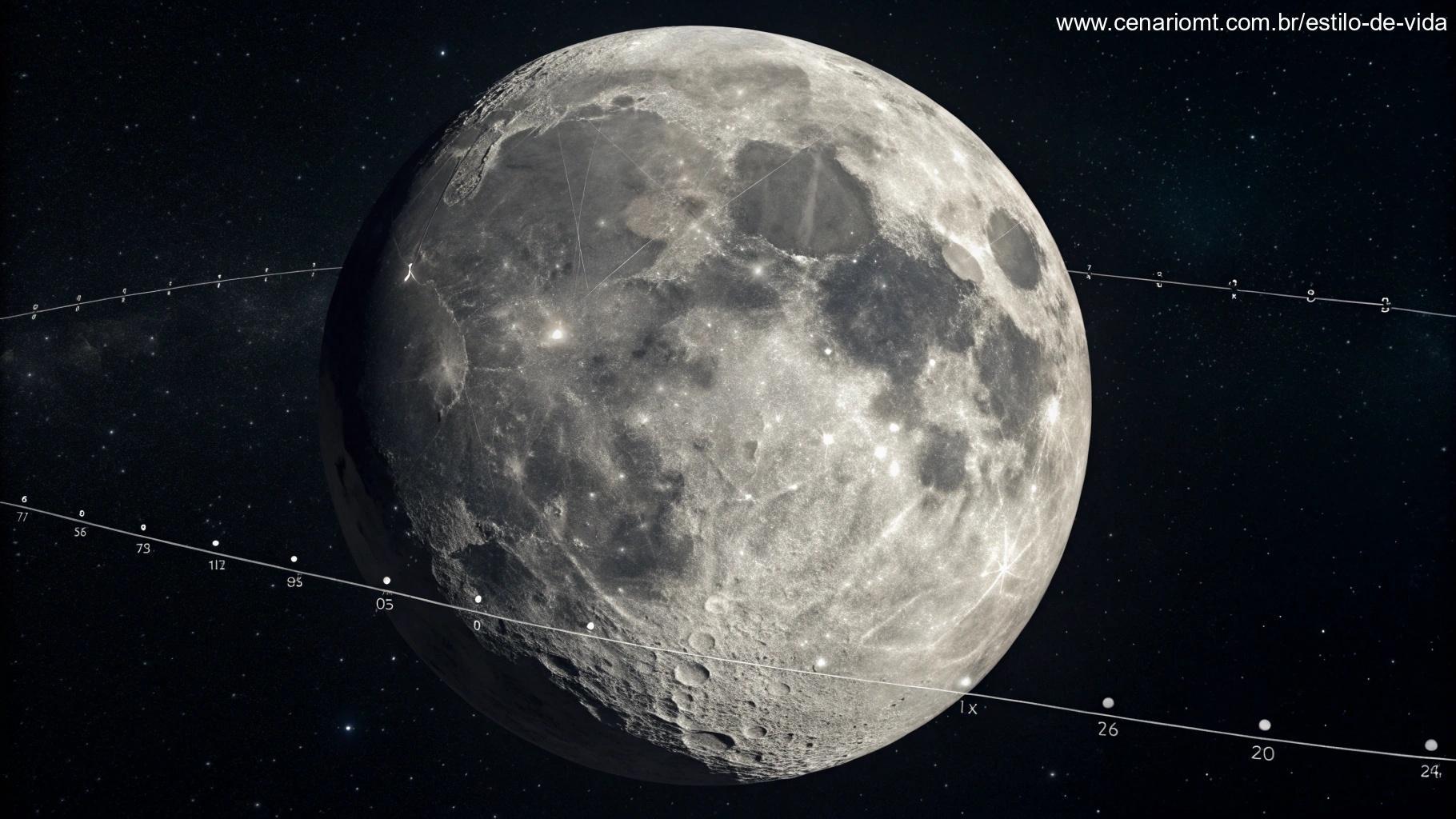 Distância da Lua e sua influência representadas visualmente