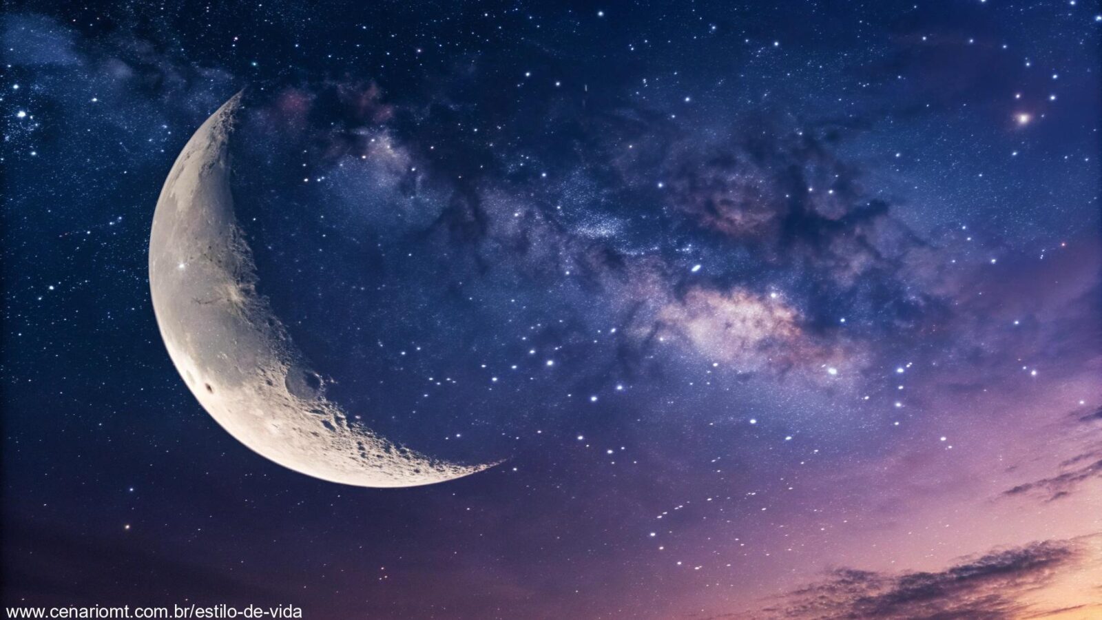 Fase da Lua em 5 de Março de 2025: Lua Crescente com 33% de Iluminação