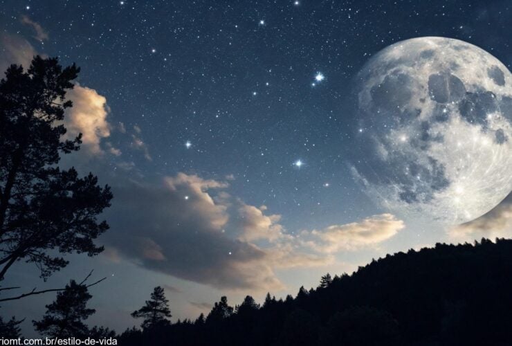 Fase da Lua hoje, segunda-feira 03/03/2025, com detalhes realistas