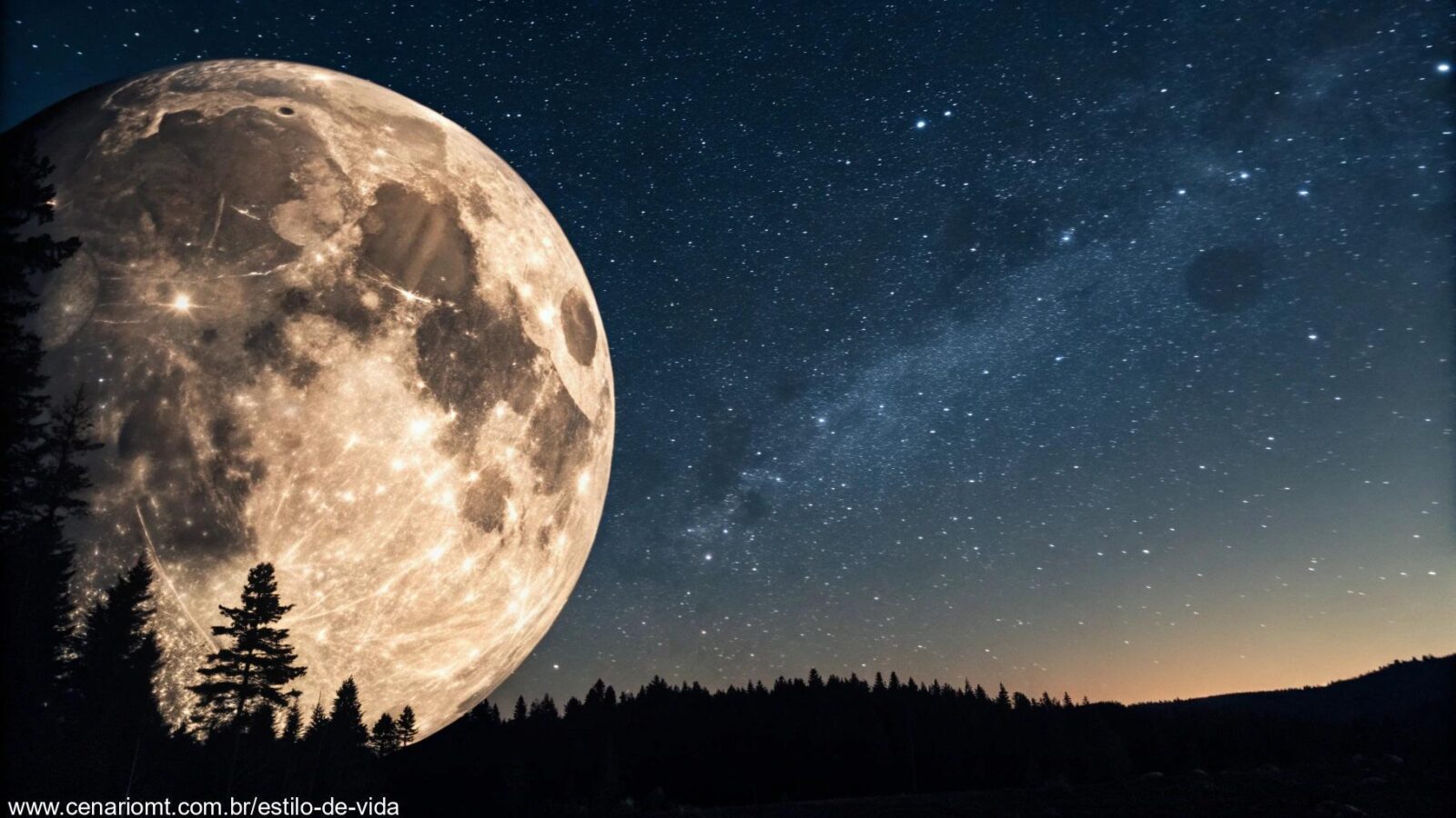 Imagem realista da lua na fase atual em 10 de março de 2025.