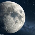 Imagem detalhada da fase da Lua hoje, terça-feira, 25 de março de 2025.
