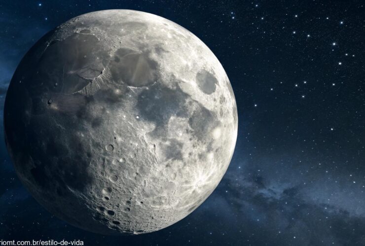 Imagem detalhada da fase da Lua hoje, terça-feira, 25 de março de 2025.