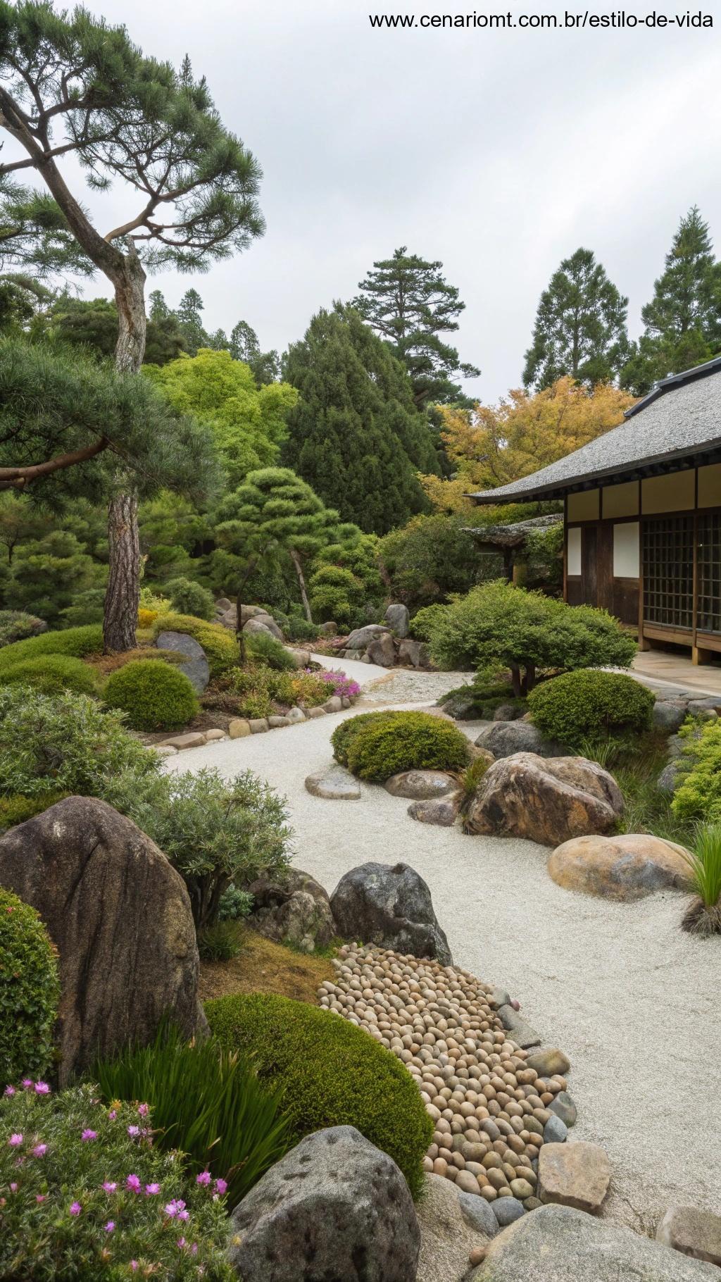 Integração do jardim com o ambiente natural.