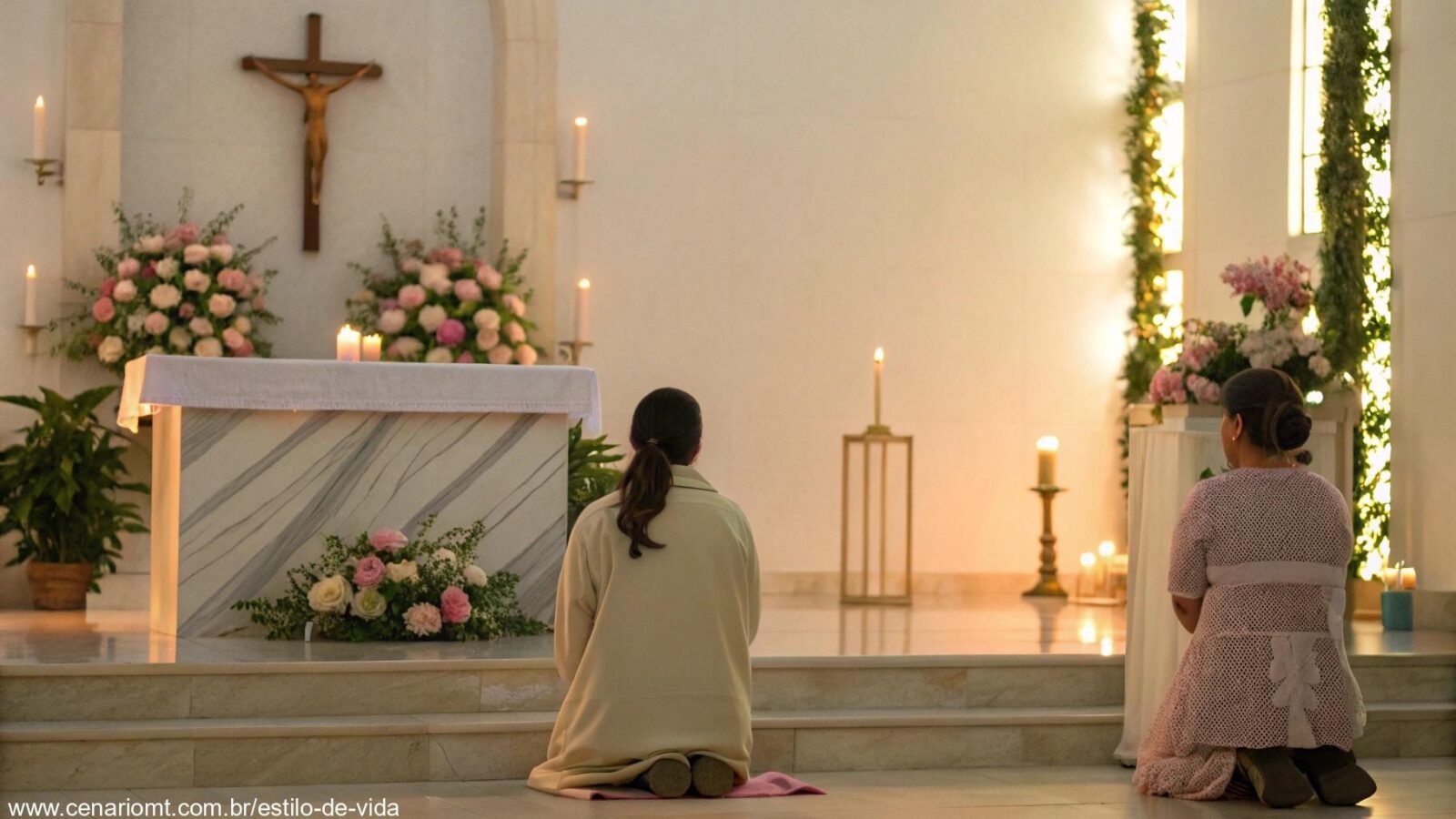 Oração de Santa Teresinha do Menino Jesus em um ambiente tranquilo e sereno
