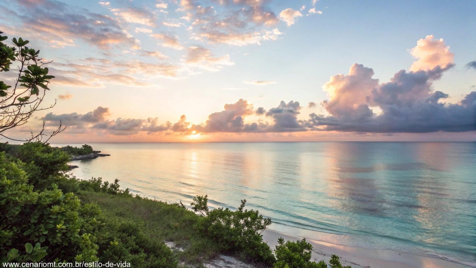 Imagem do dia com uma paisagem tranquila ao amanhecer, representando a oração e a fé.