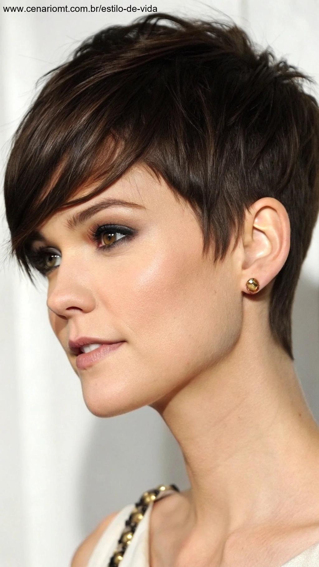 Pixie com franja longa