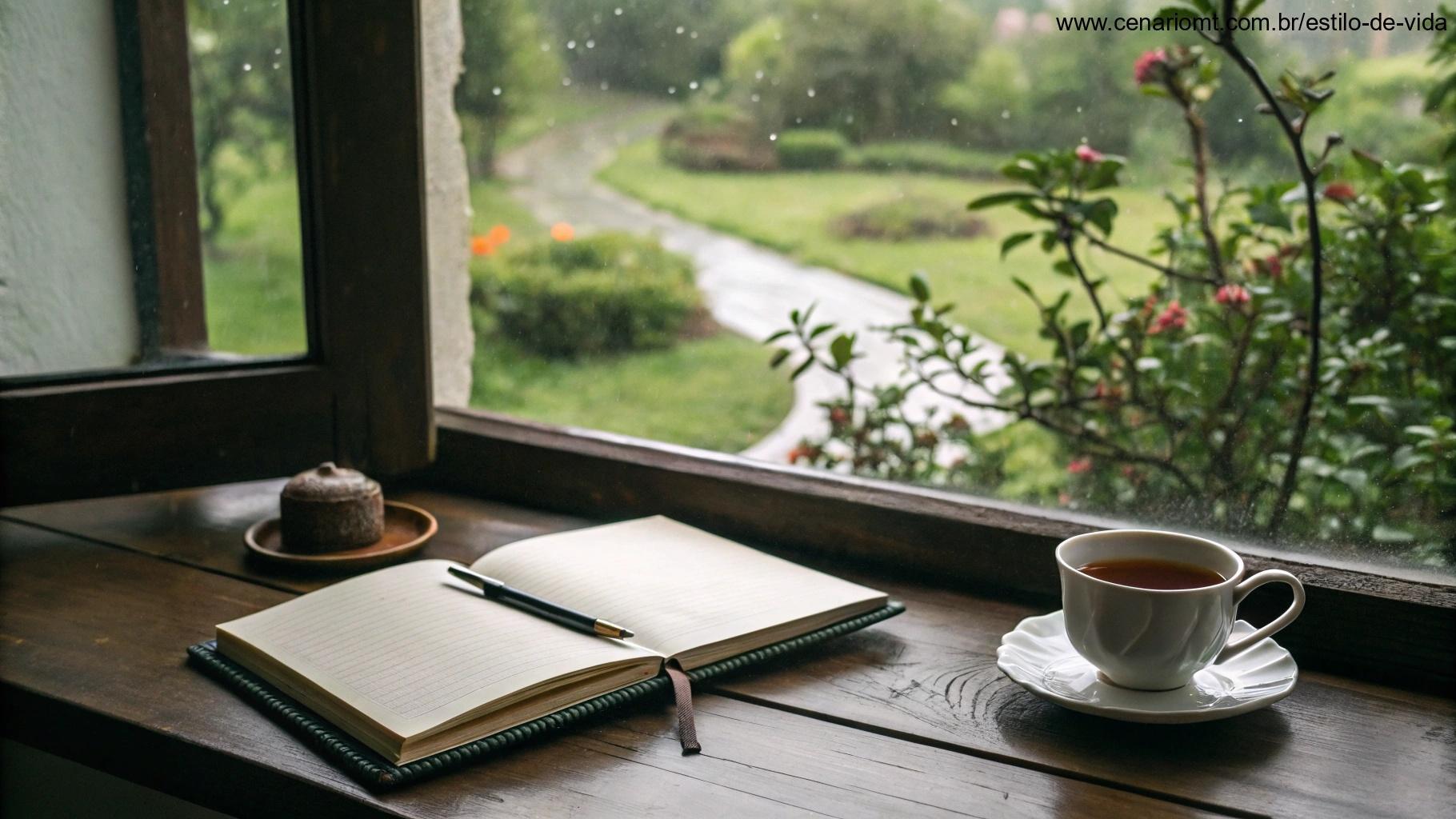 Pessoa pensativa olhando pela janela, cercada de livros, em ambiente acolhedor.