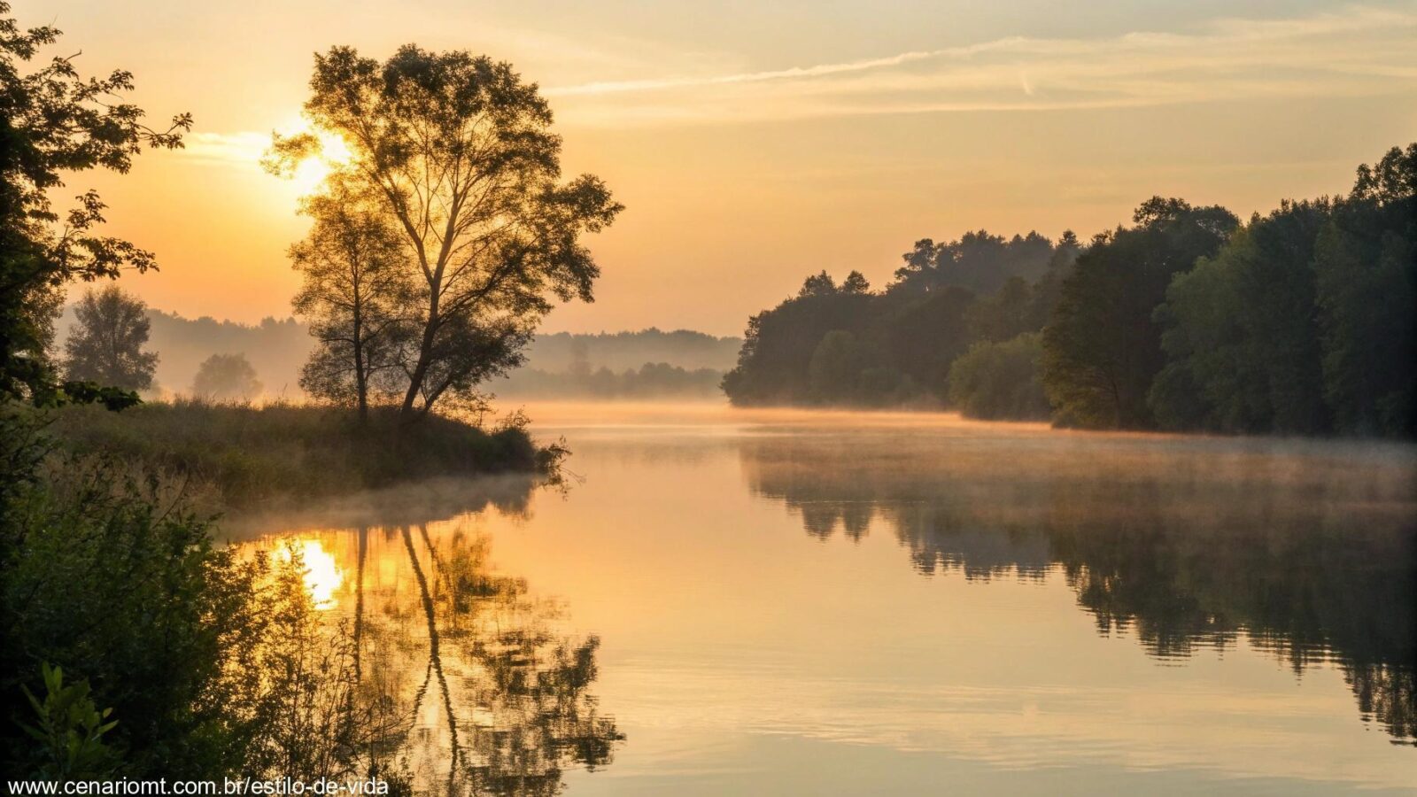 Reflexão sobre a Palavra do Dia em uma paisagem tranquila com o nascer do sol