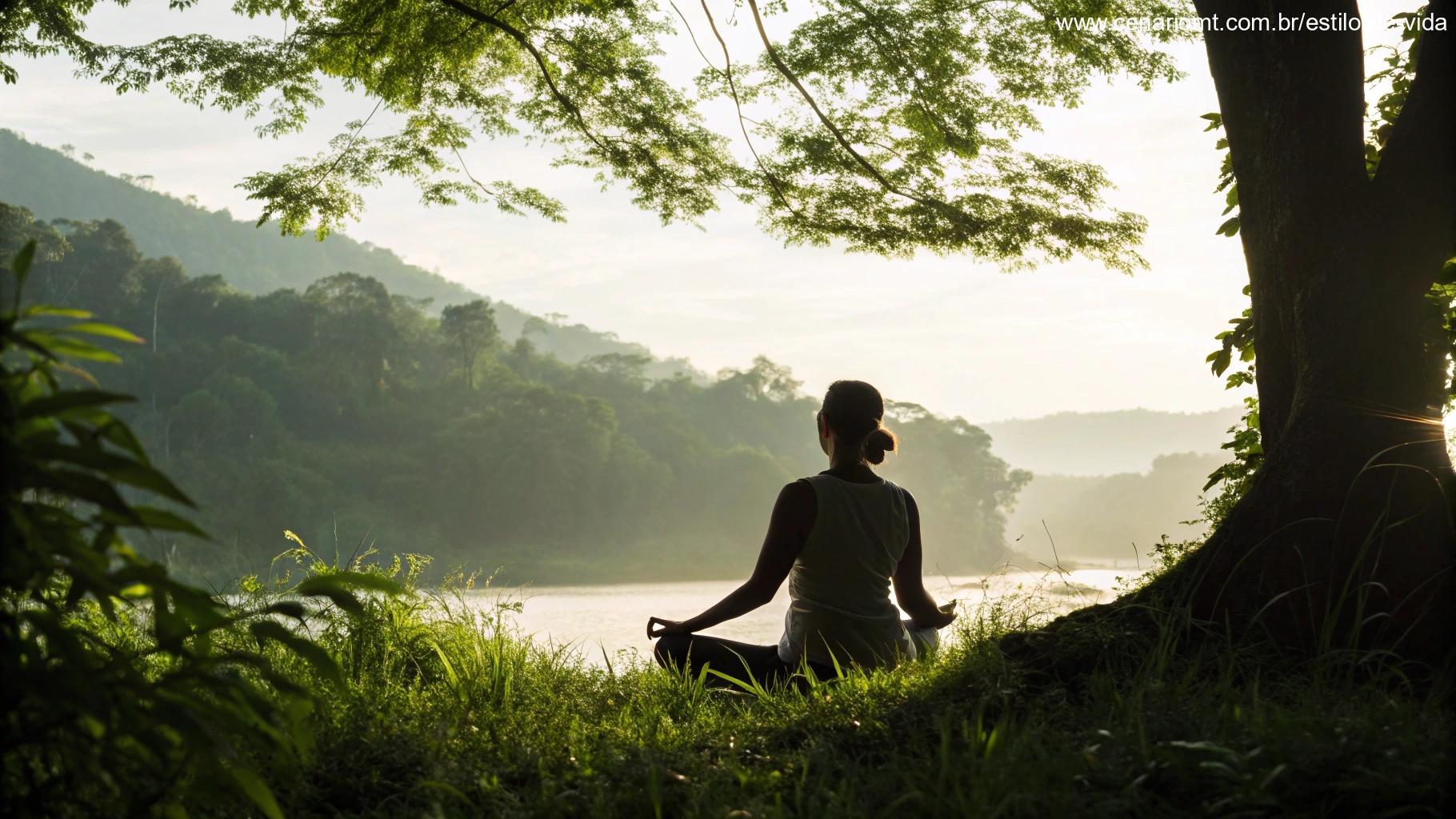 imagem de uma pessoa meditando com uma Bíblia nas mãos, rodeada pela natureza, representando reflexão sobre o Evangelho para 12 de março de 2025