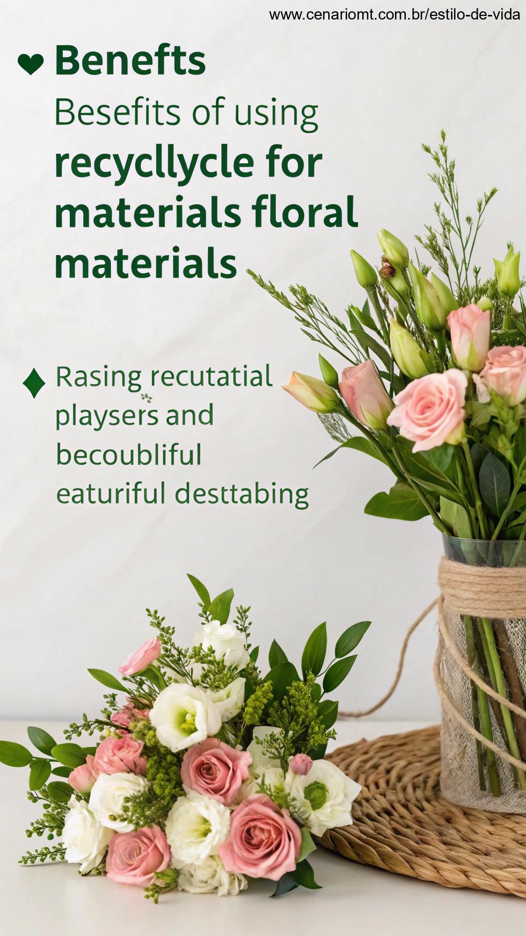 Benefícios do uso de materiais recicláveis para decoração de flores.