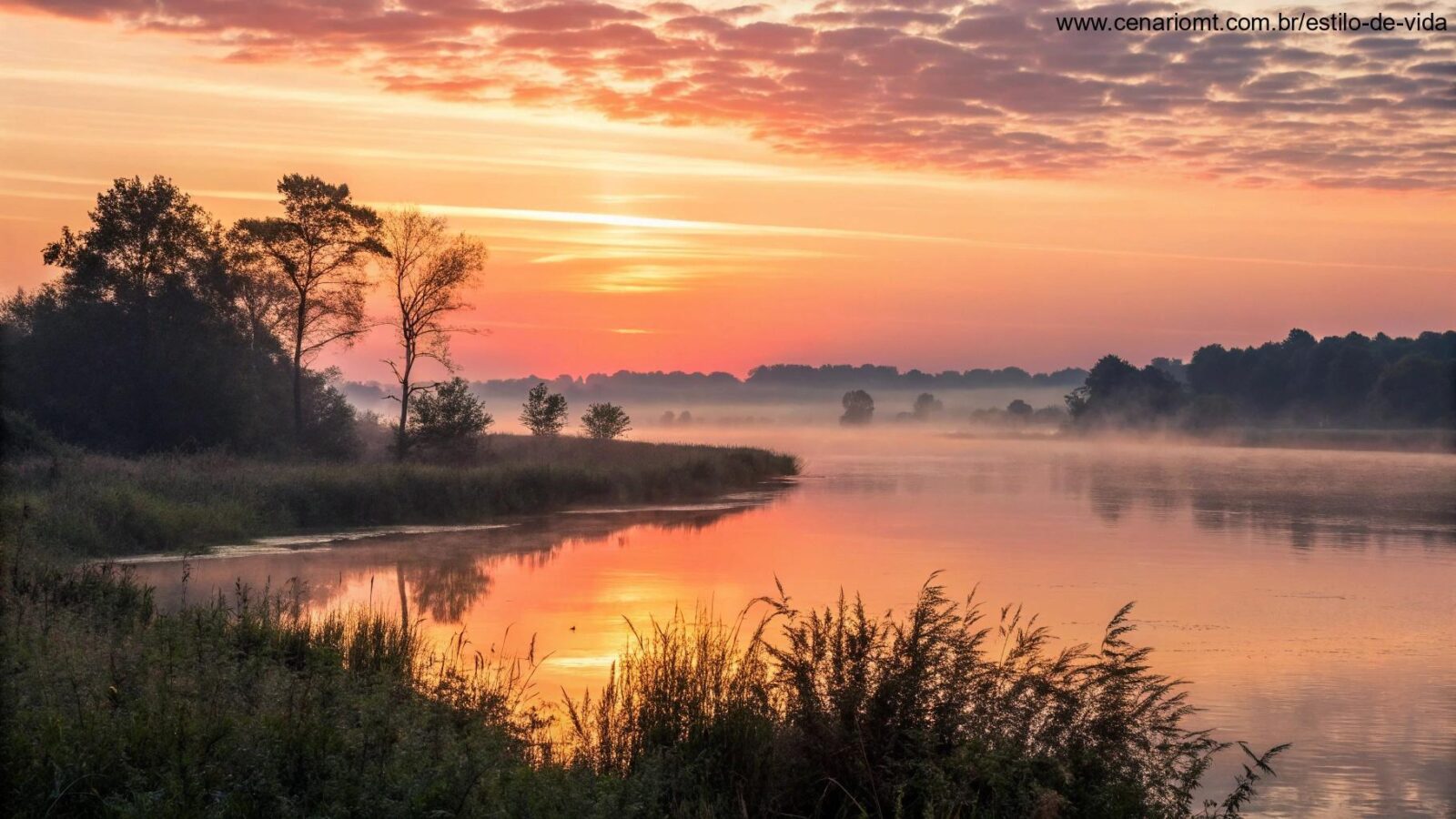 Imagem inspiradora representando esperança, com uma paisagem serena e o sol nascendo sobre águas calmas.