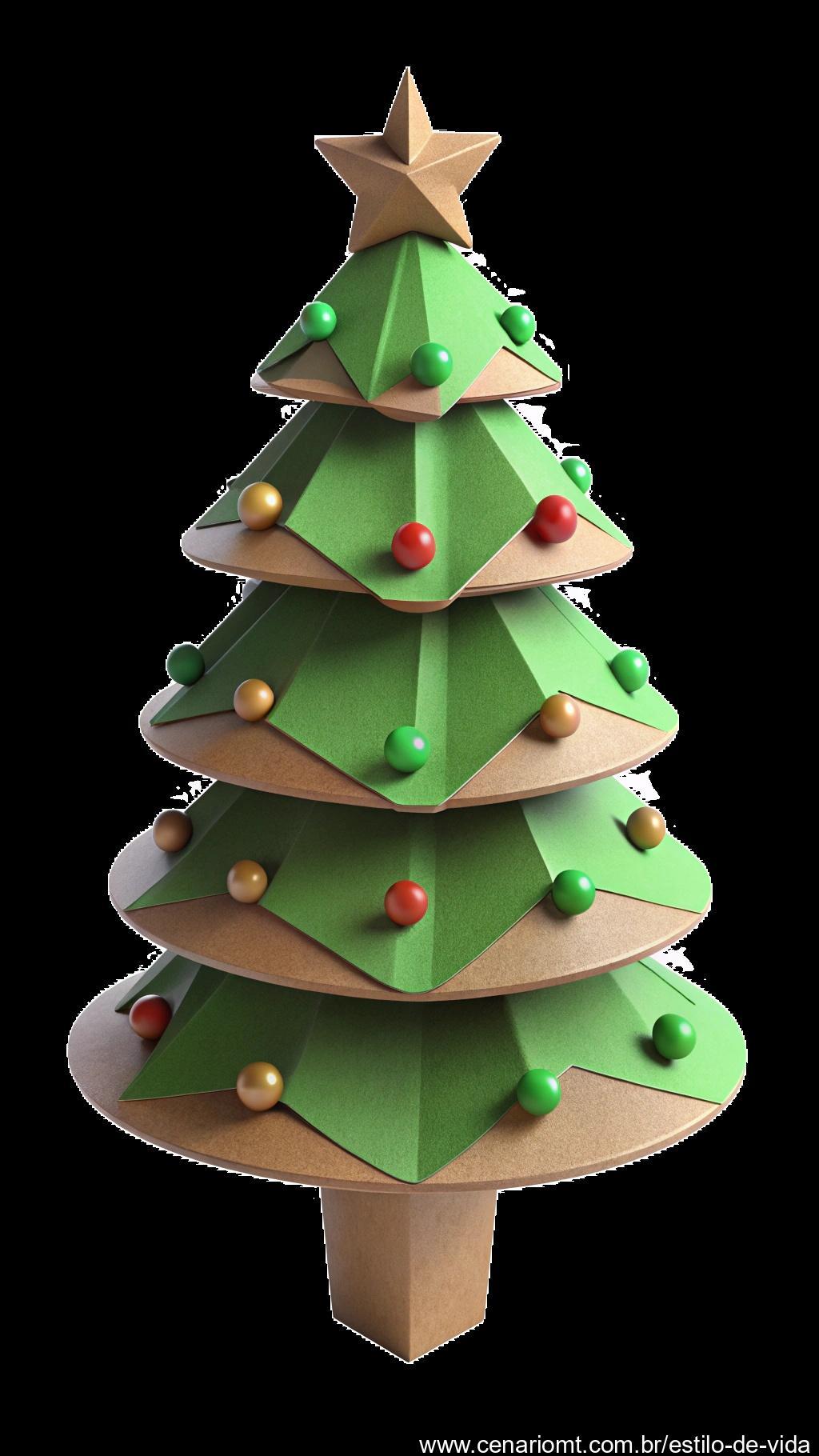 Árvore de Natal feita de papelão