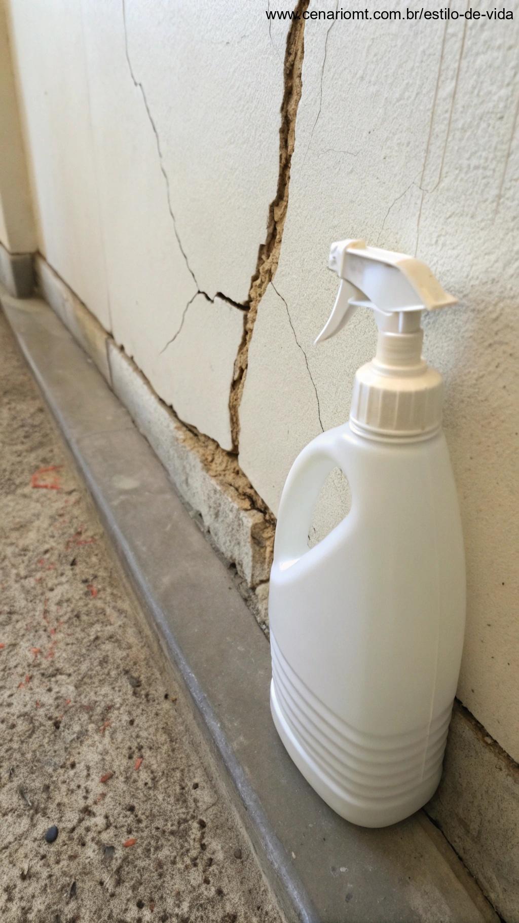 Fechamento de fendas em paredes com embalagem de amaciante