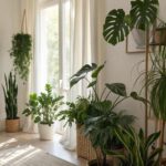 Doze plantas purificadoras de ar dispostas em um ambiente interno