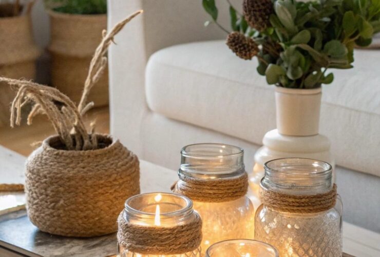 14 frascos reutilizados transformados em peças de decoração sofisticadas