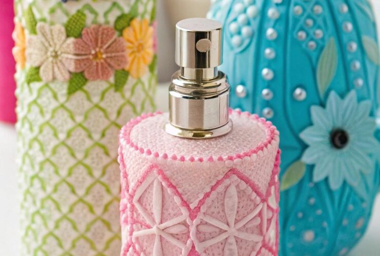 Artesanatos feitos com frascos de perfume reciclados