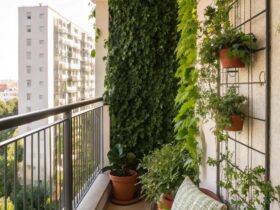 Ideias de jardim vertical em varanda com muito verde e luz natural