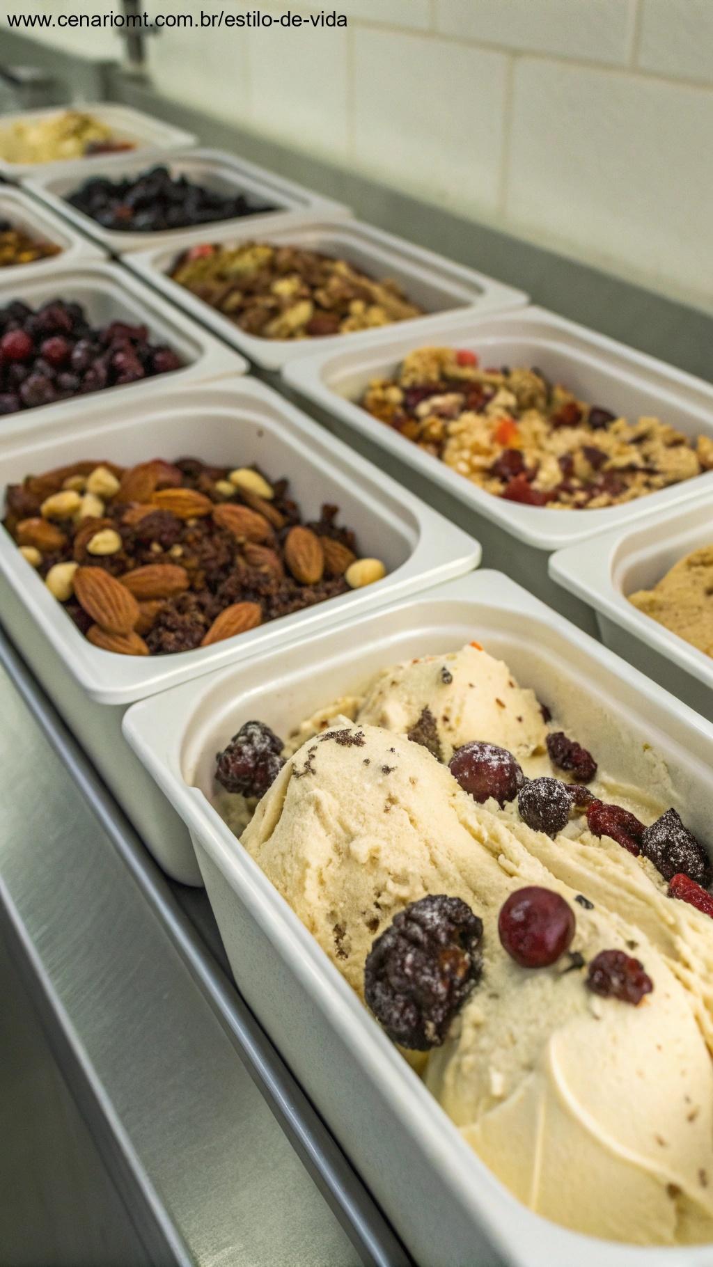 Potes de sorvete para armazenamento de alimentos