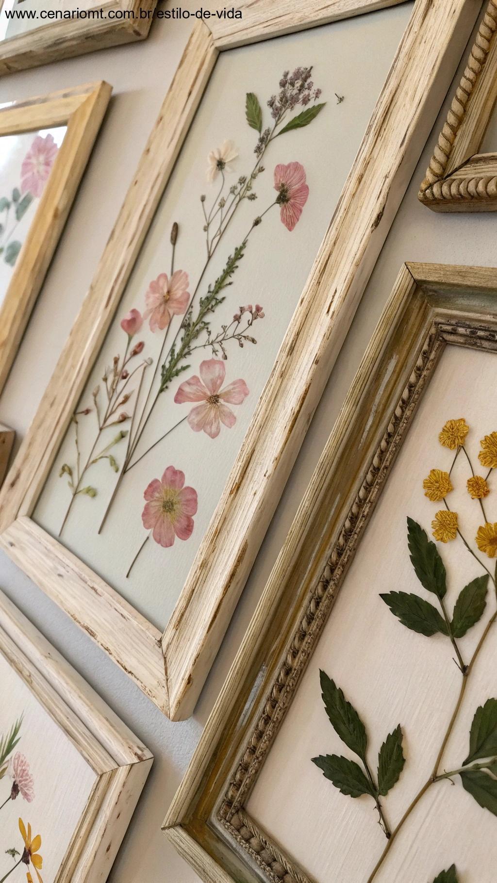 Quadros com flores secas.