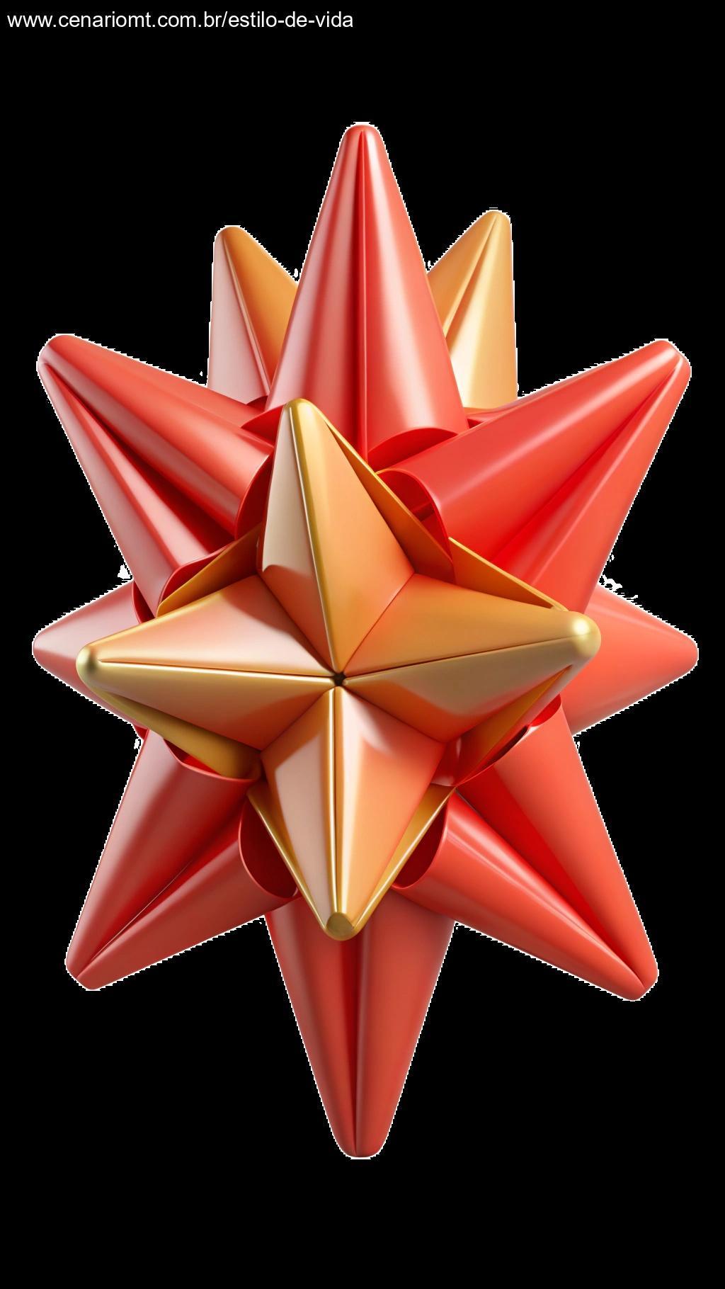 Estrela de Natal feita com fitas plásticas