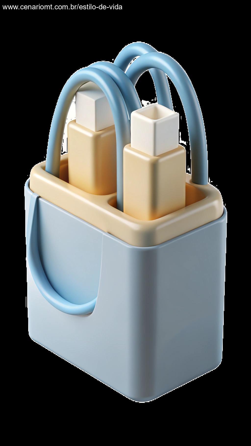 Suporte para fios e cabos feito com caixas de leite ou embalagens Tetra Pak.