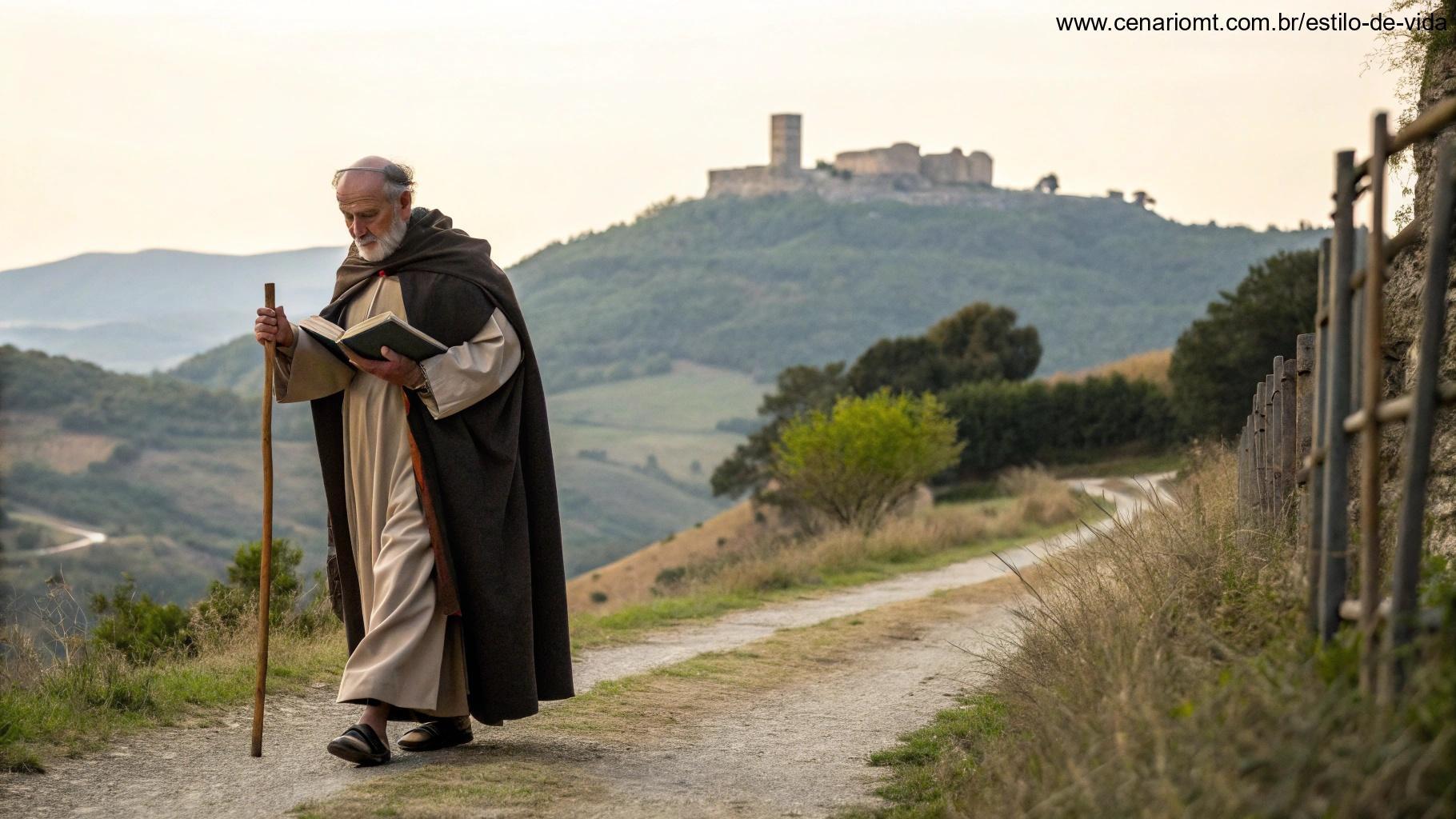 Representação da vida e legado de um santo, caminhando com sabedoria