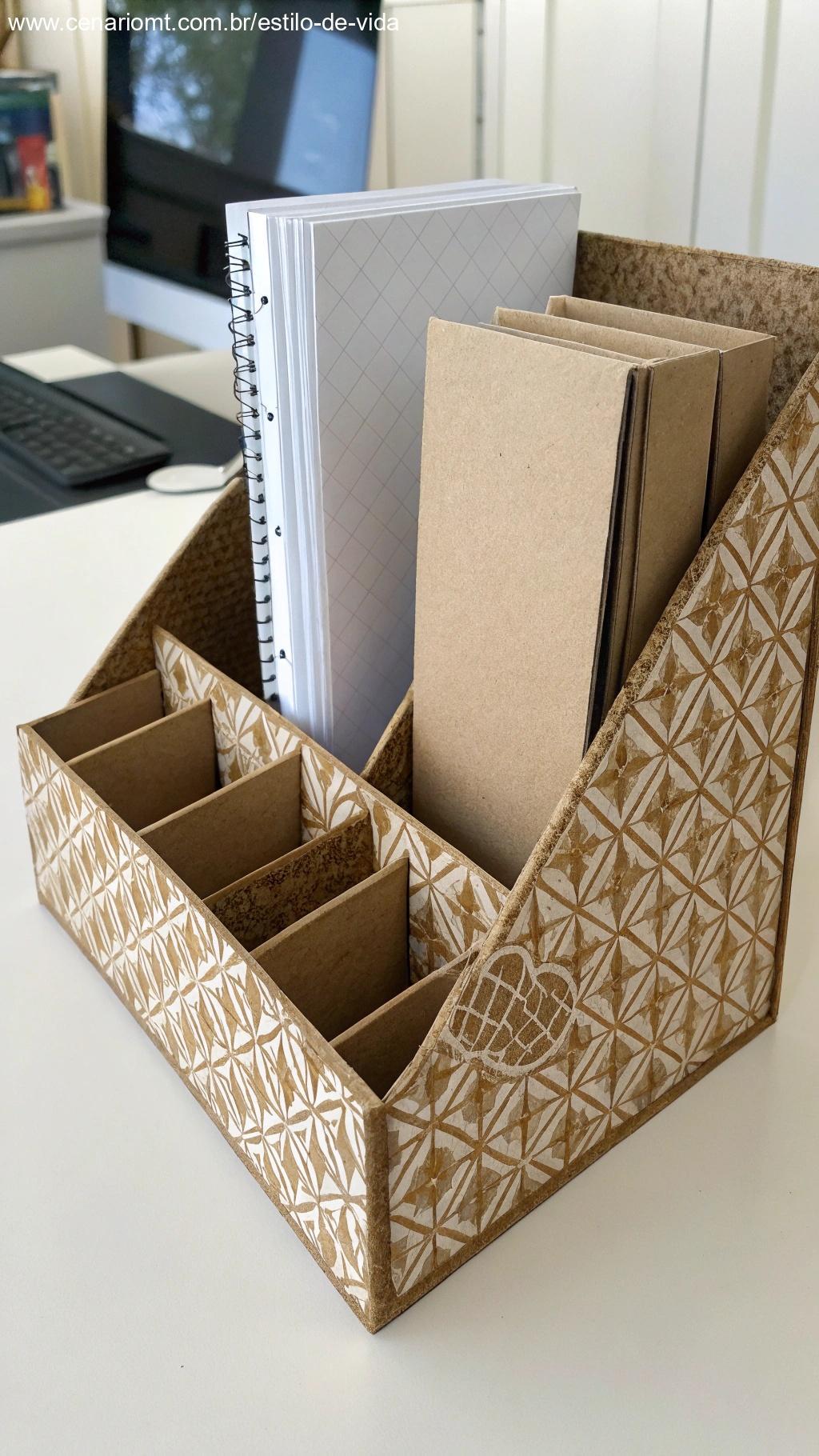 Arquivo de documentos feito com caixas personalizadas