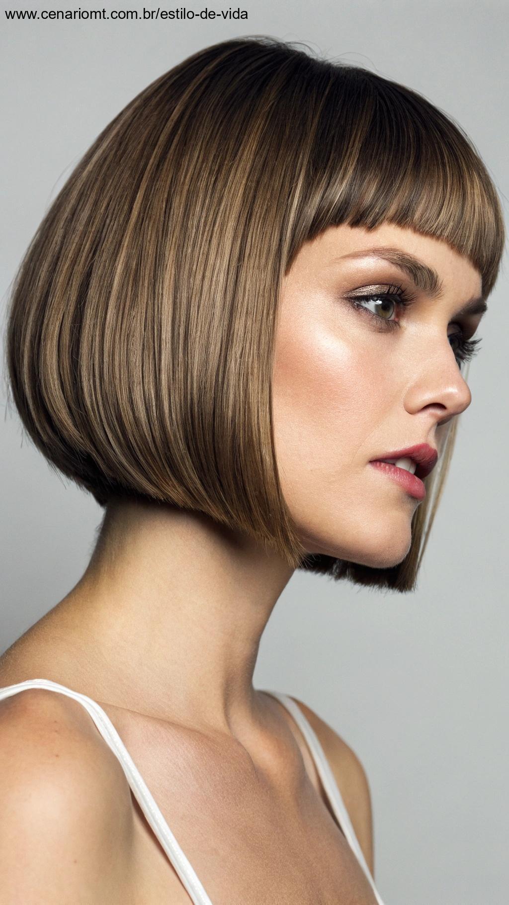 Blunt bob reto e sofisticado