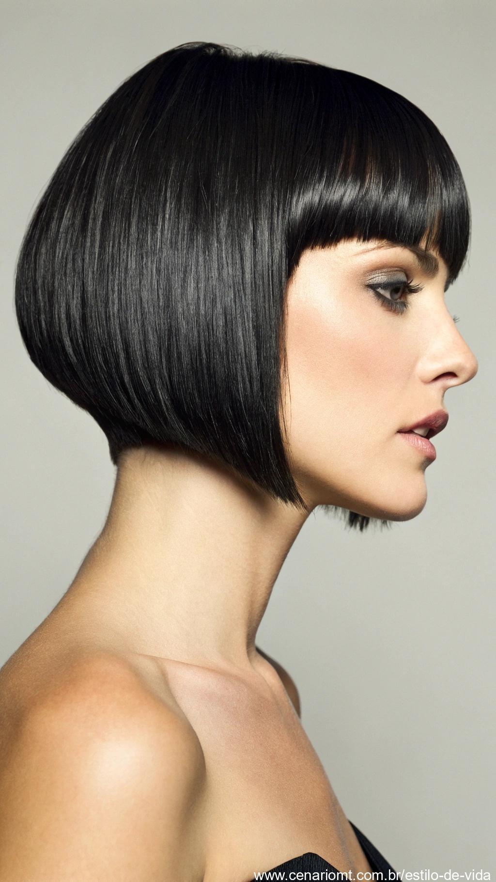Corte blunt cut com volume lateral