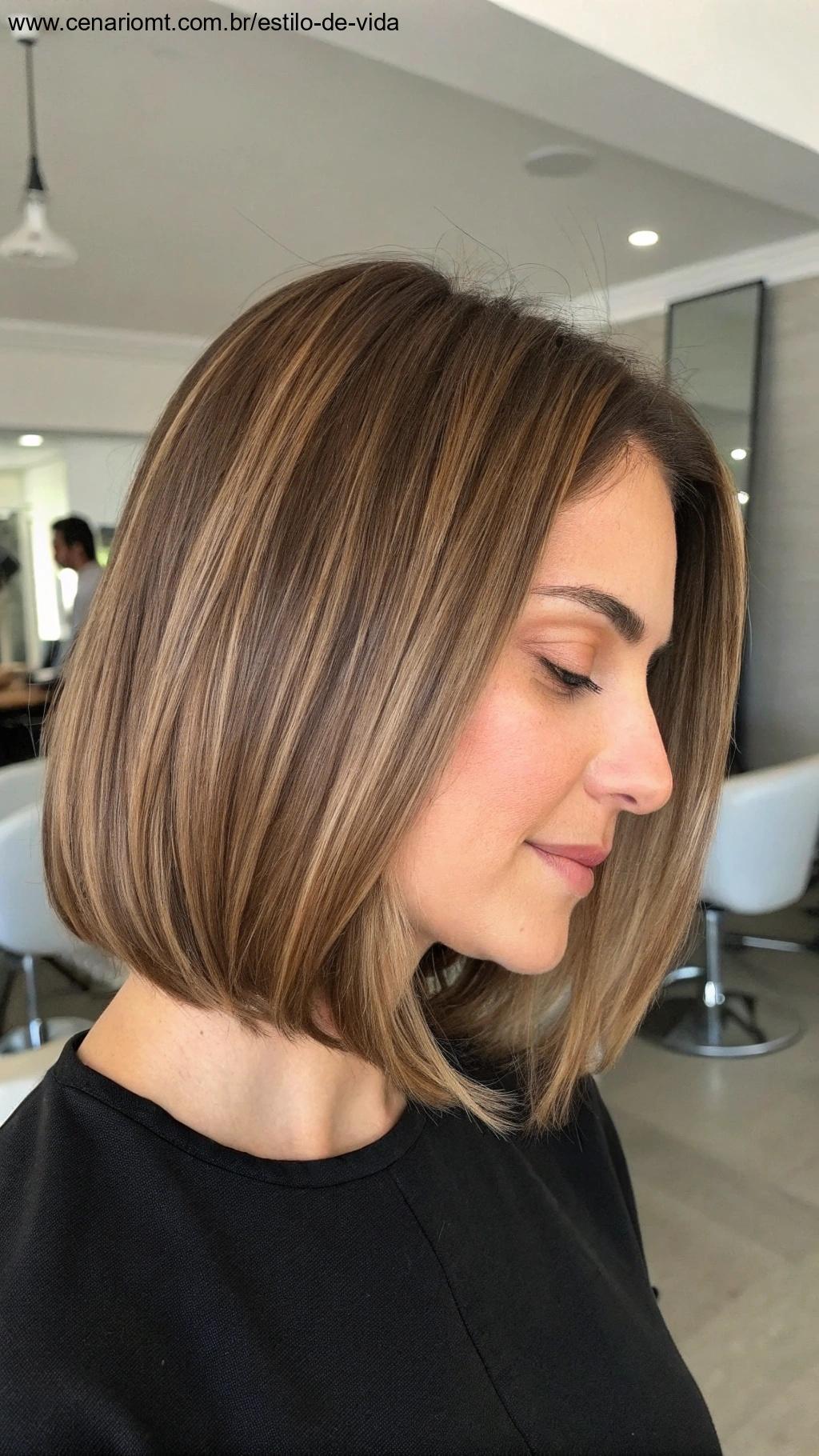 Corte bob em camadas suaves