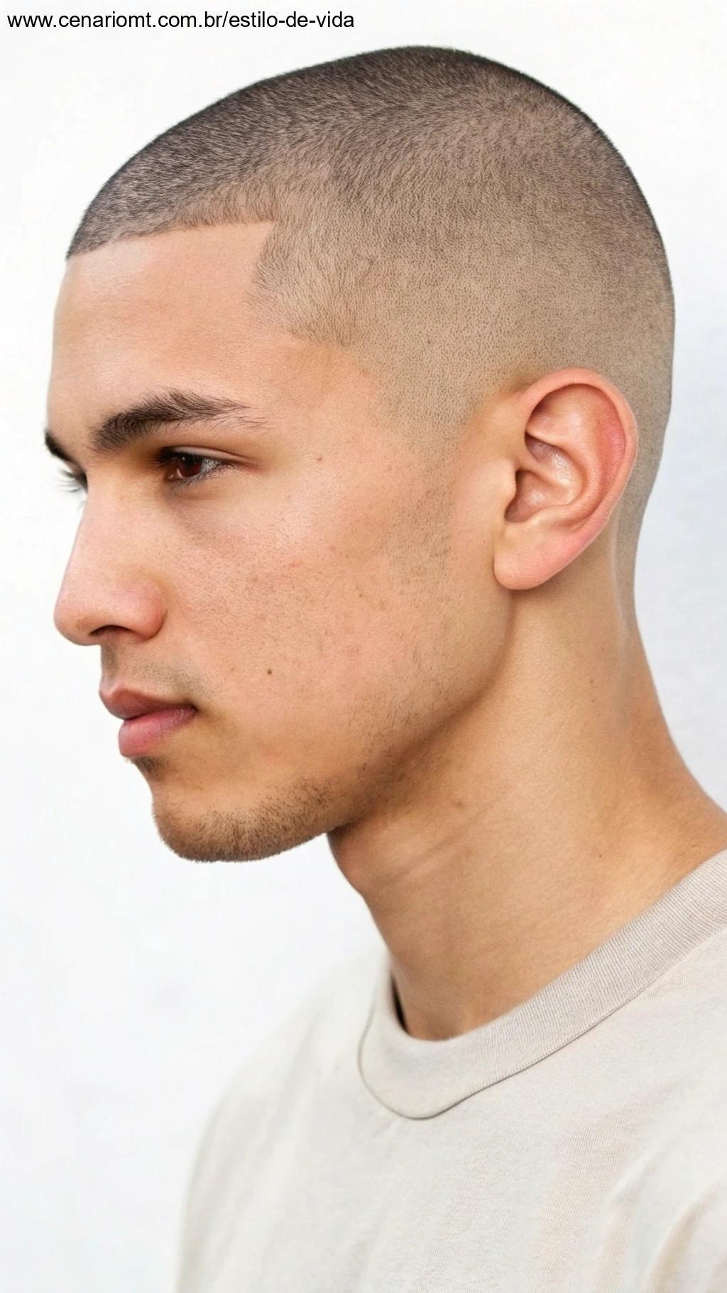 Corte buzz cut com degradê nos lados