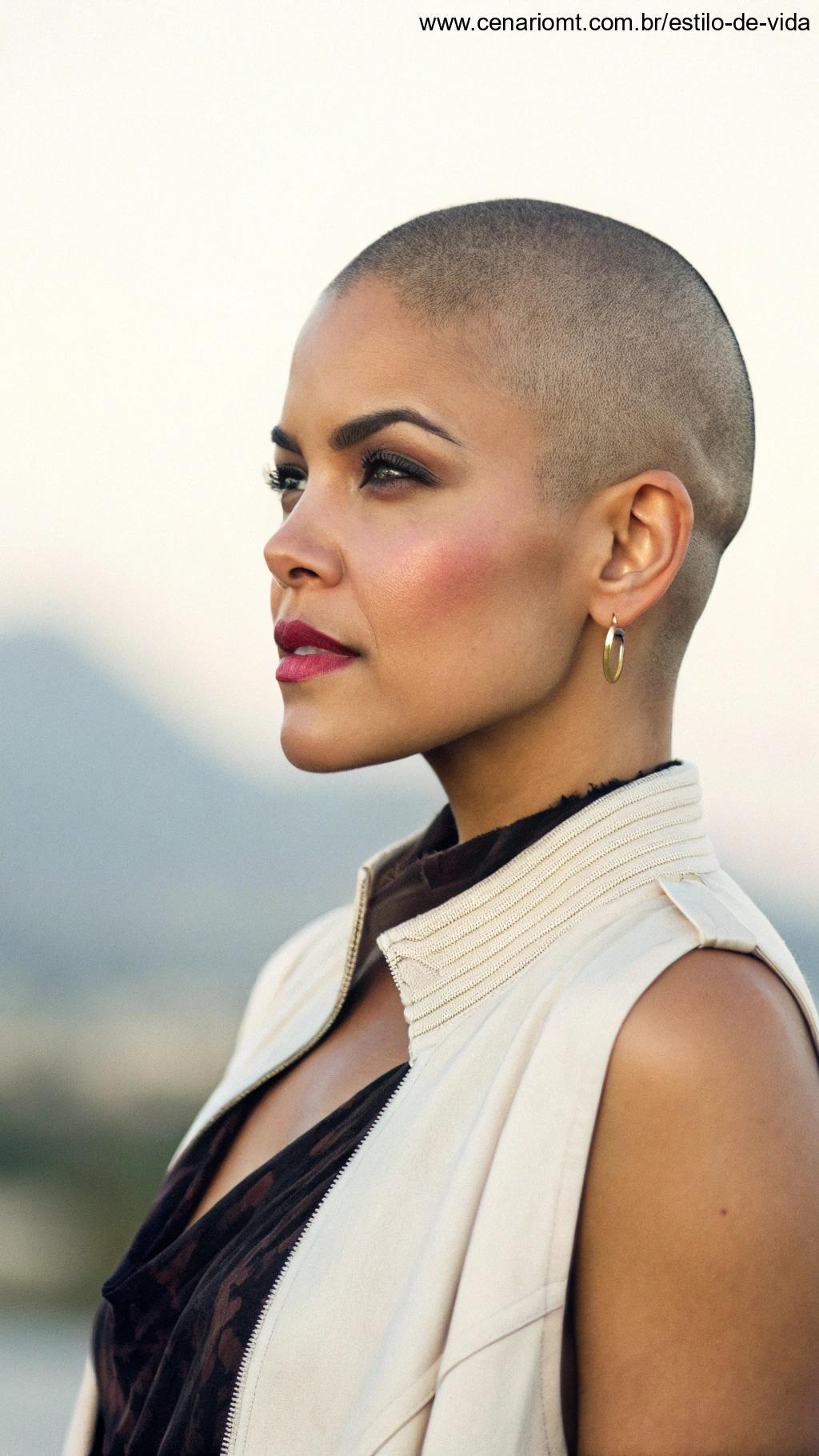 Buzz cut feminino ousado e elegante