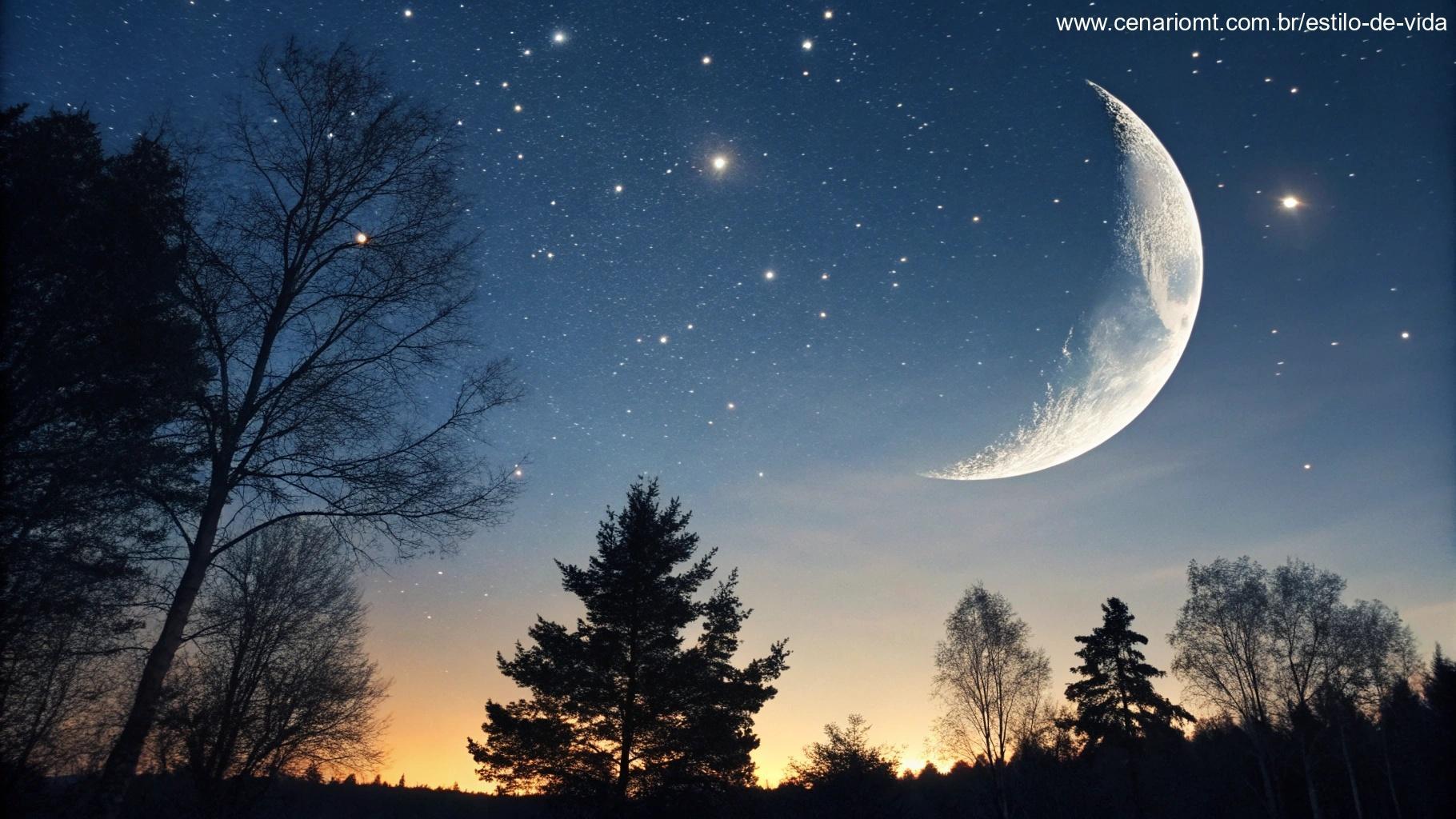 Características da Lua Crescente em 29 de Abril de 2025